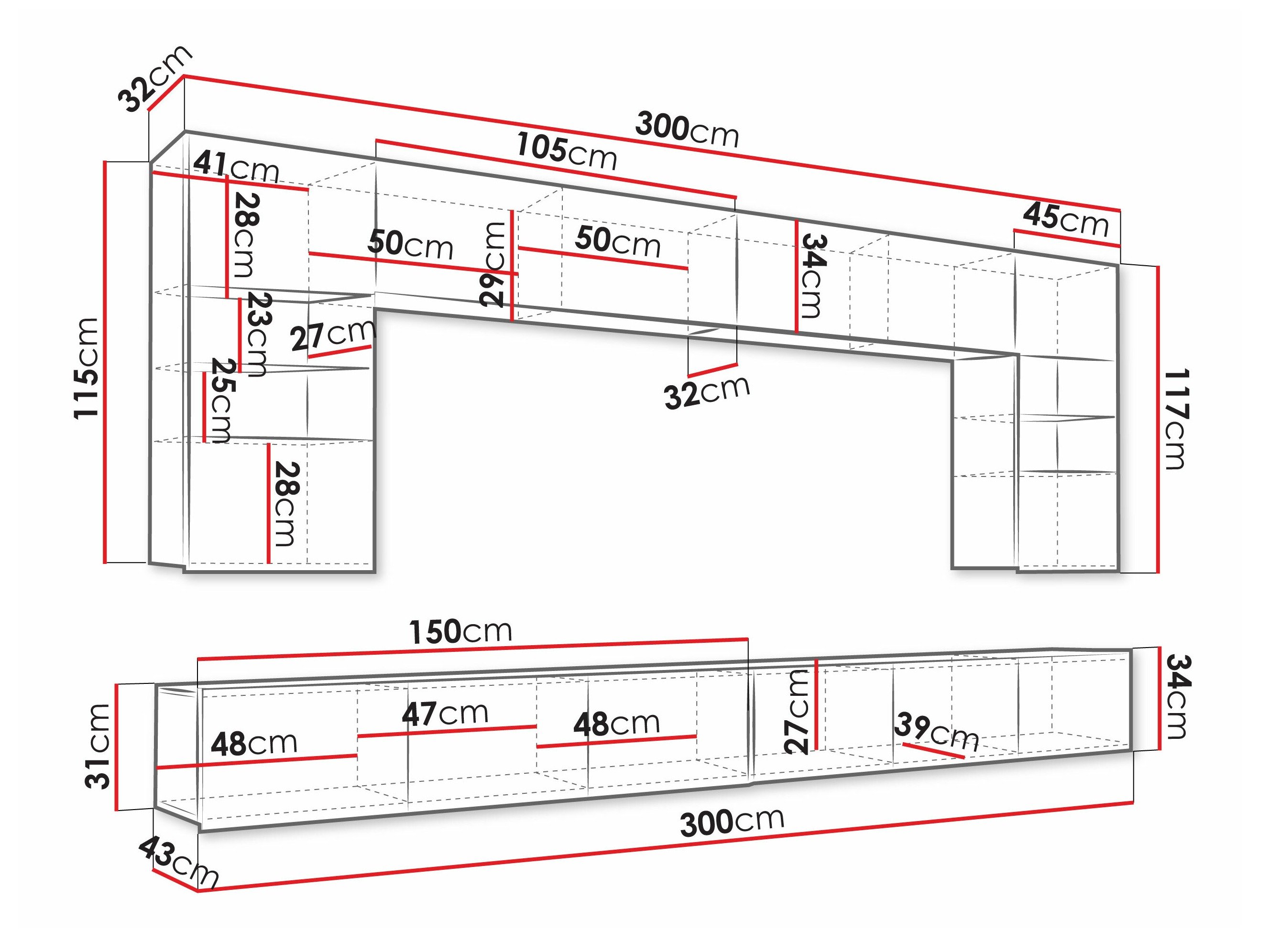 Ensemble de salon Tivdalu 105 (Chêne doré + Blanc + Blanc brillant)