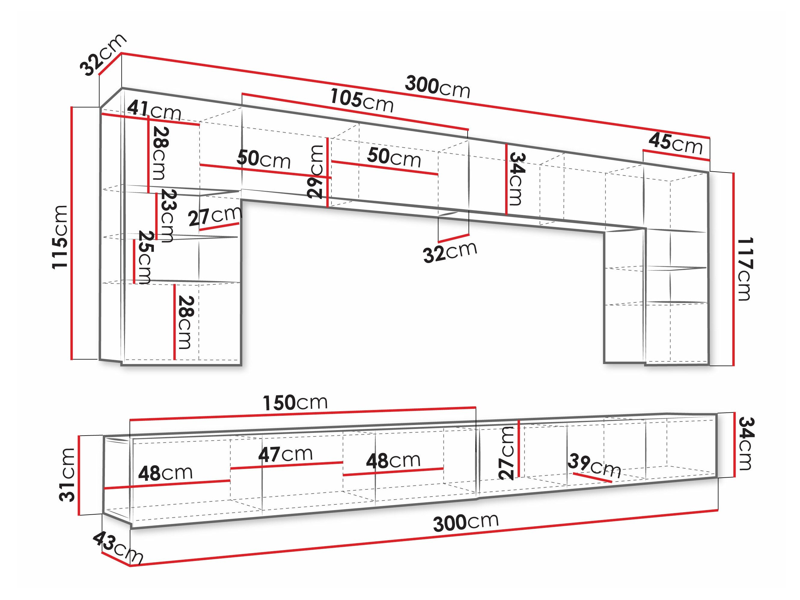 Ensemble de salon Tivdalu 105 (Chêne doré + Blanc + Blanc brillant)