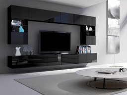 Ensemble de salon Tivdalu 105 (Noir + Noir brillant)