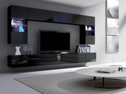 Ensemble de salon Tivdalu 105 (Noir + Noir brillant)