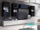 Ensemble de salon Remus XI (Blanc + Blanc brillant + Noir + Noir brillant)