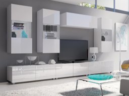 Ensemble de salon Remus XI (Blanc + Blanc brillant)