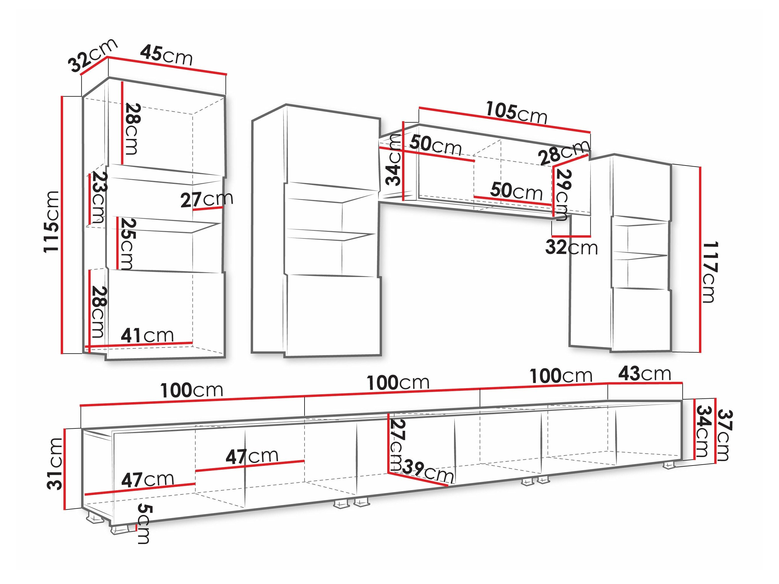 Ensemble de salon Remus XI (Blanc + Blanc brillant)