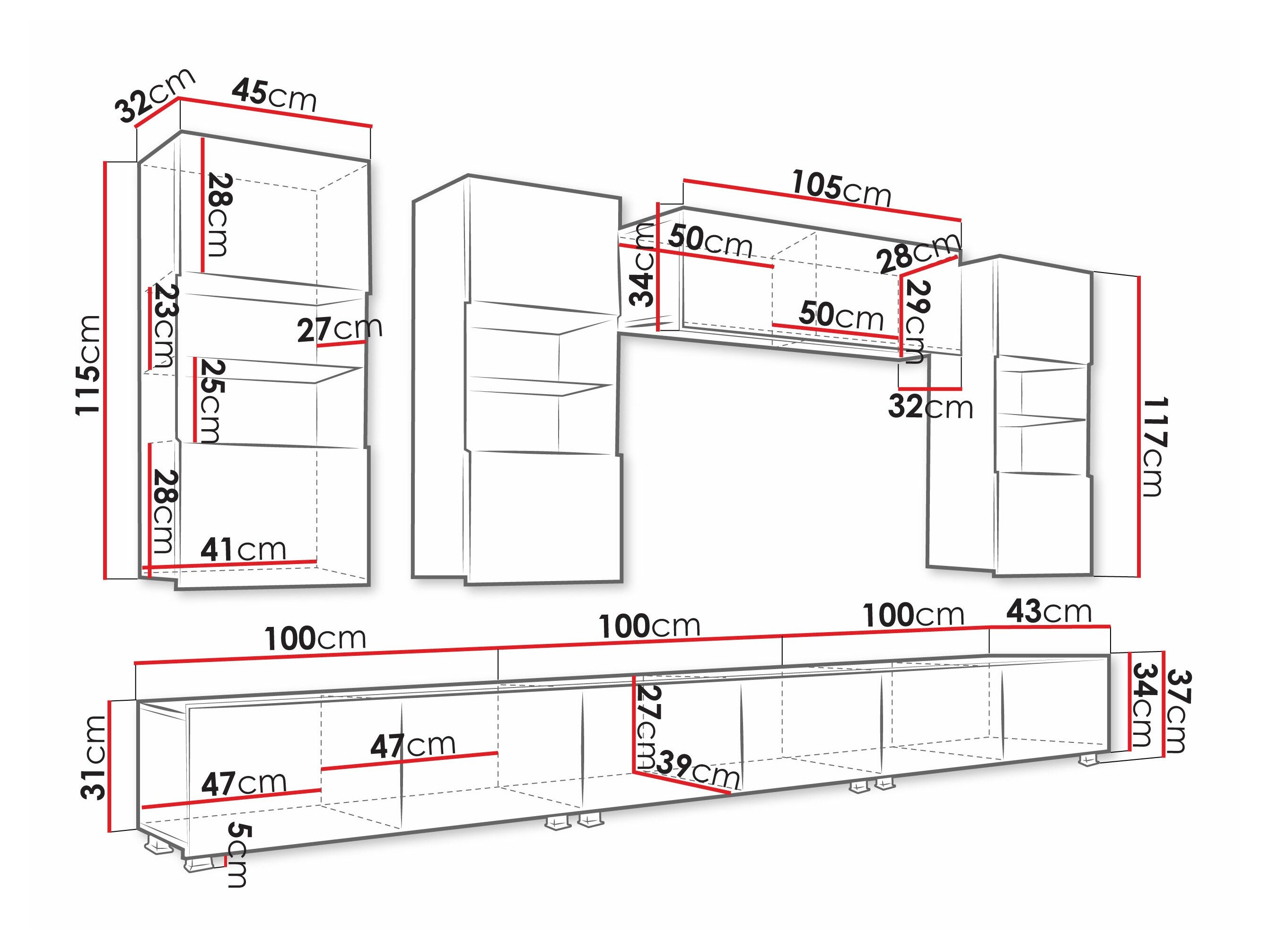 Ensemble de salon Remus XI (Noir + Noir brillant)