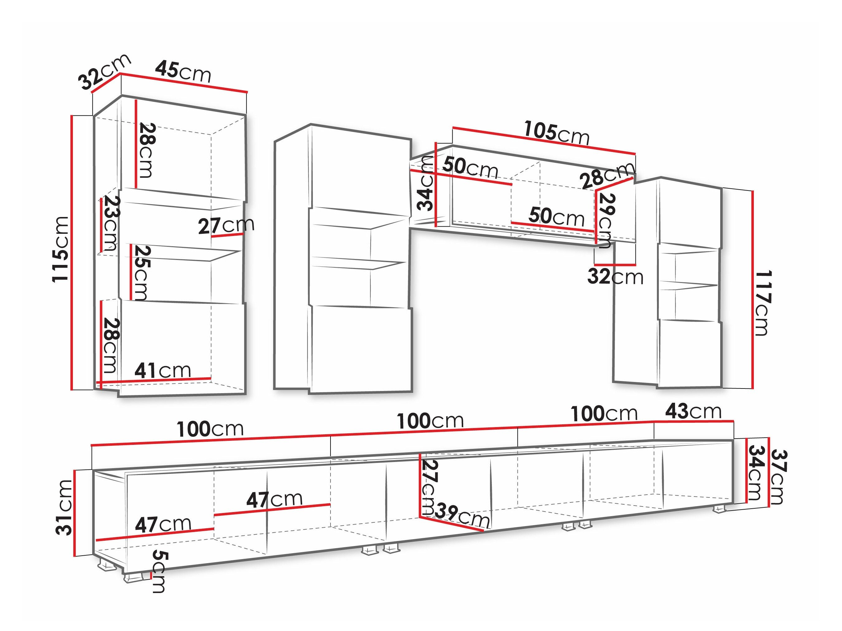 Ensemble de salon Remus XI (Noir + Noir brillant)