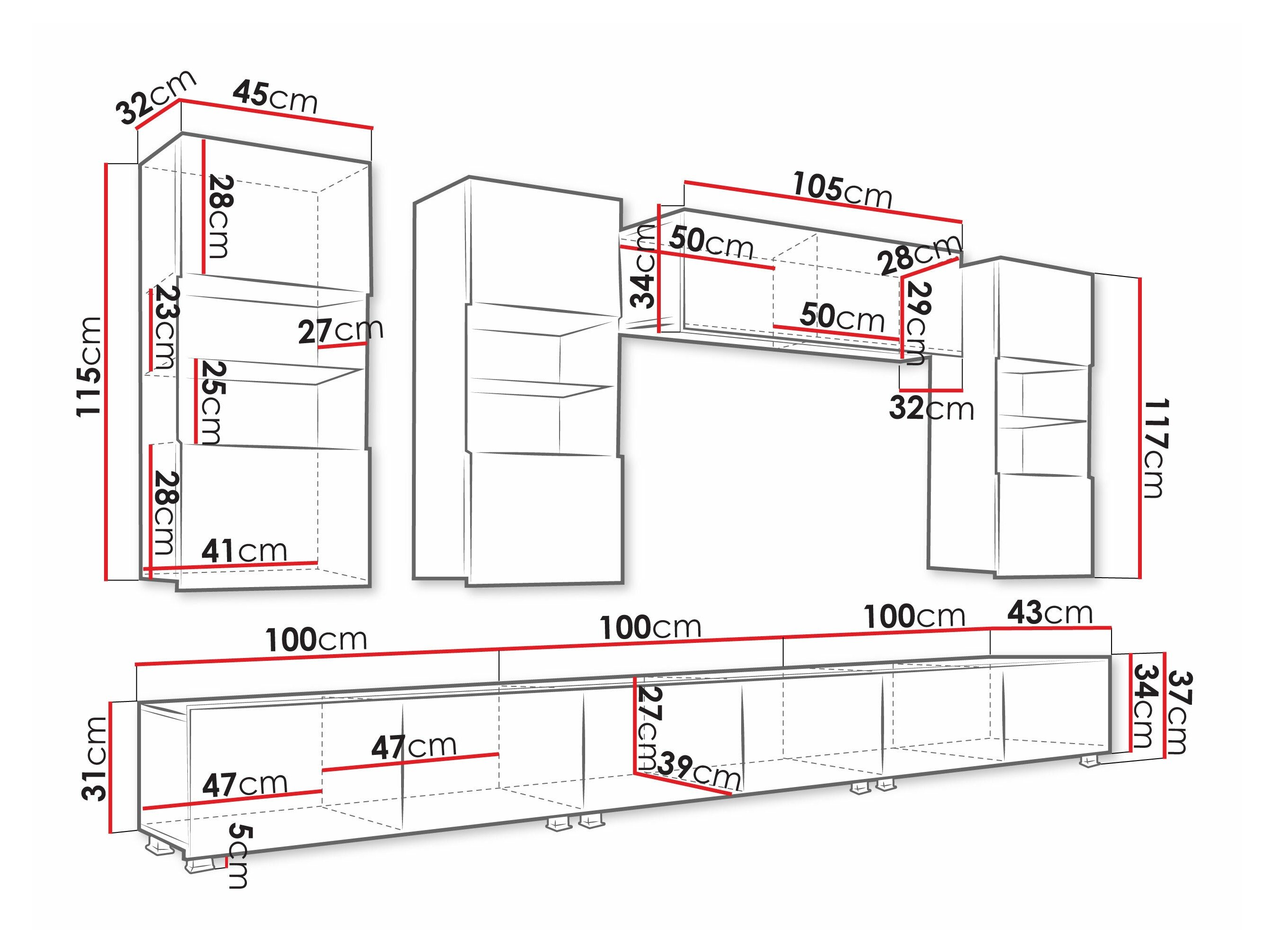 Ensemble de salon Remus XI (Noir + Noir brillant)