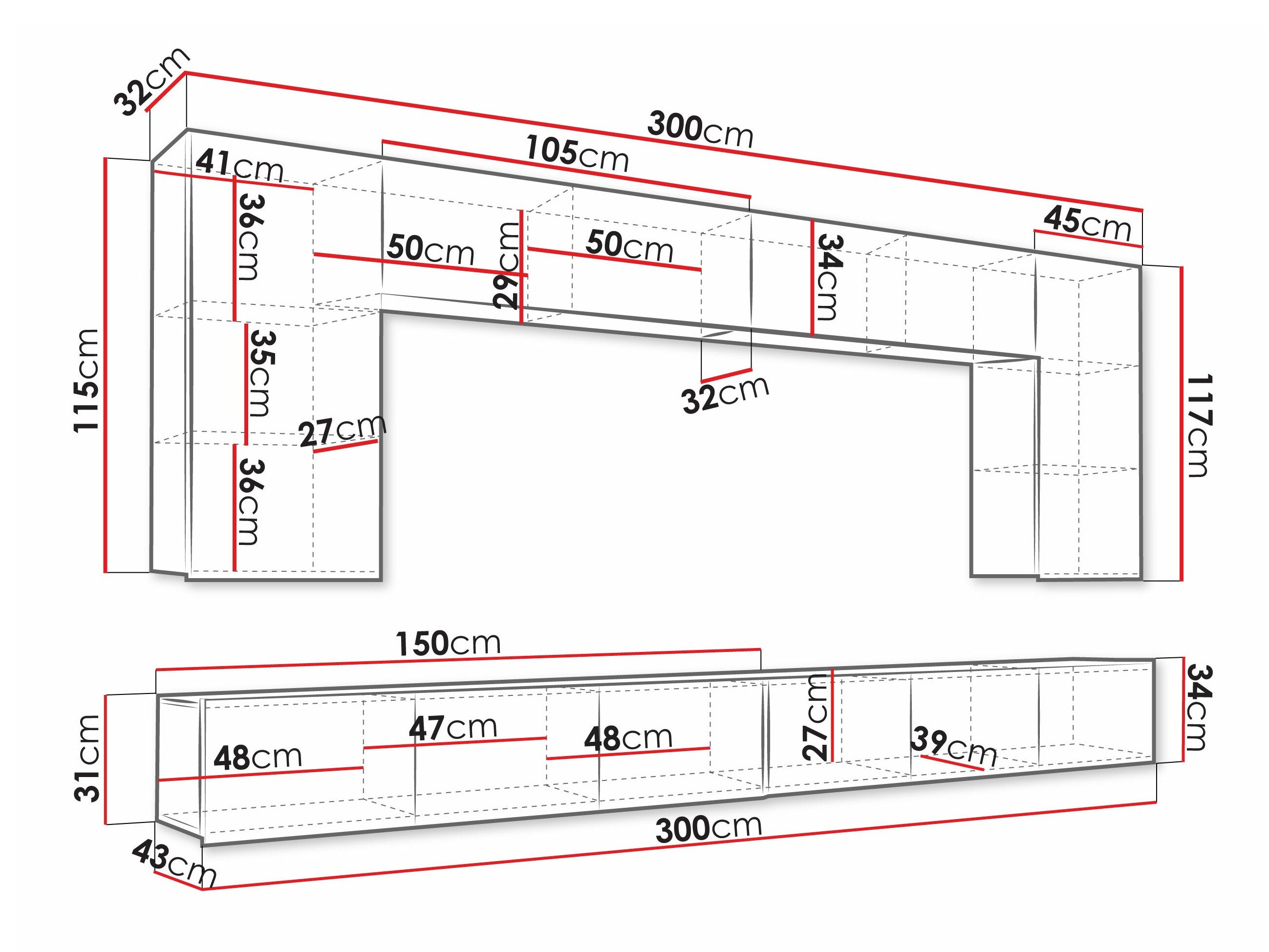 Ensemble de salon Remus XIII (Blanc + Blanc brillant)