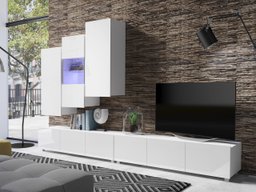 Ensemble de salon Remus XVII (Blanc + Blanc brillant)