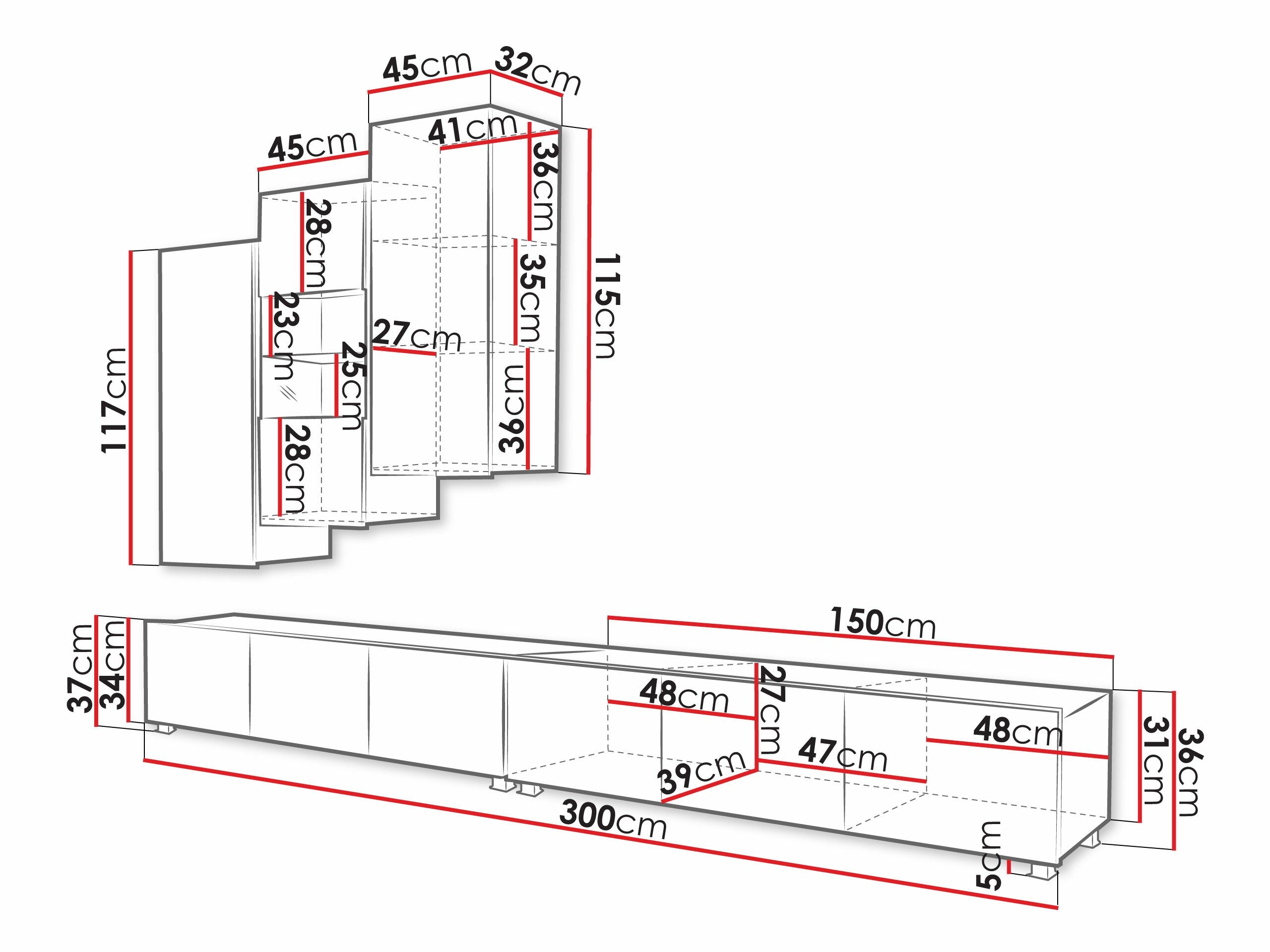 Ensemble de salon Remus XVII (Blanc + Blanc brillant)