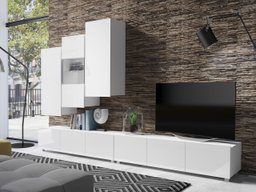 Ensemble de salon Remus XVII (Blanc + Blanc brillant)