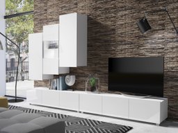 Ensemble de salon Remus XVII (Blanc + Blanc brillant)