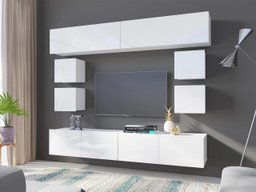 Ensemble de salon Remus XVI (Blanc + Blanc brillant)
