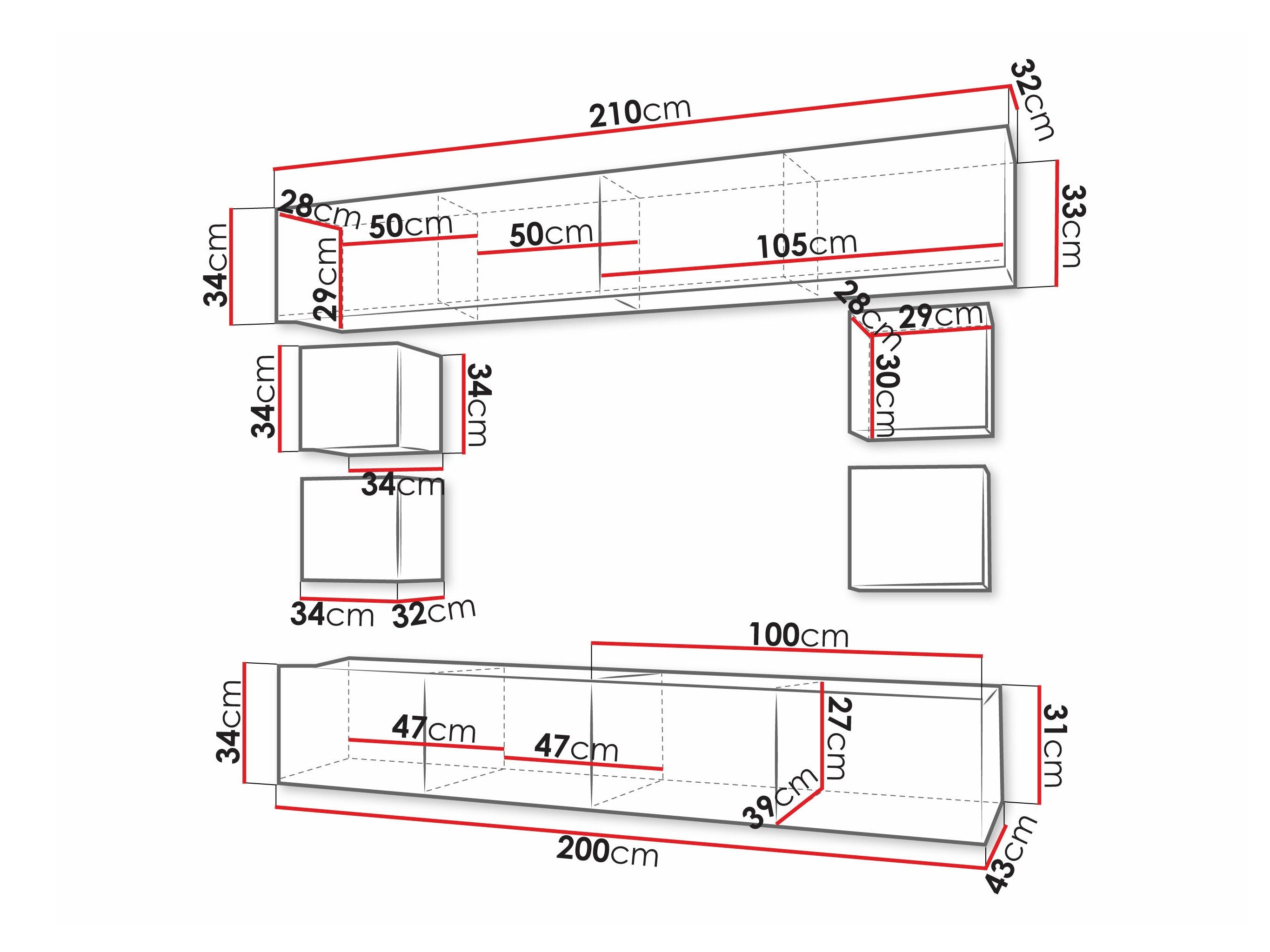 Ensemble de salon Remus XVI (Noir + Noir brillant)