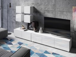 Ensemble de salon Remus XVIII (Blanc + Blanc brillant)