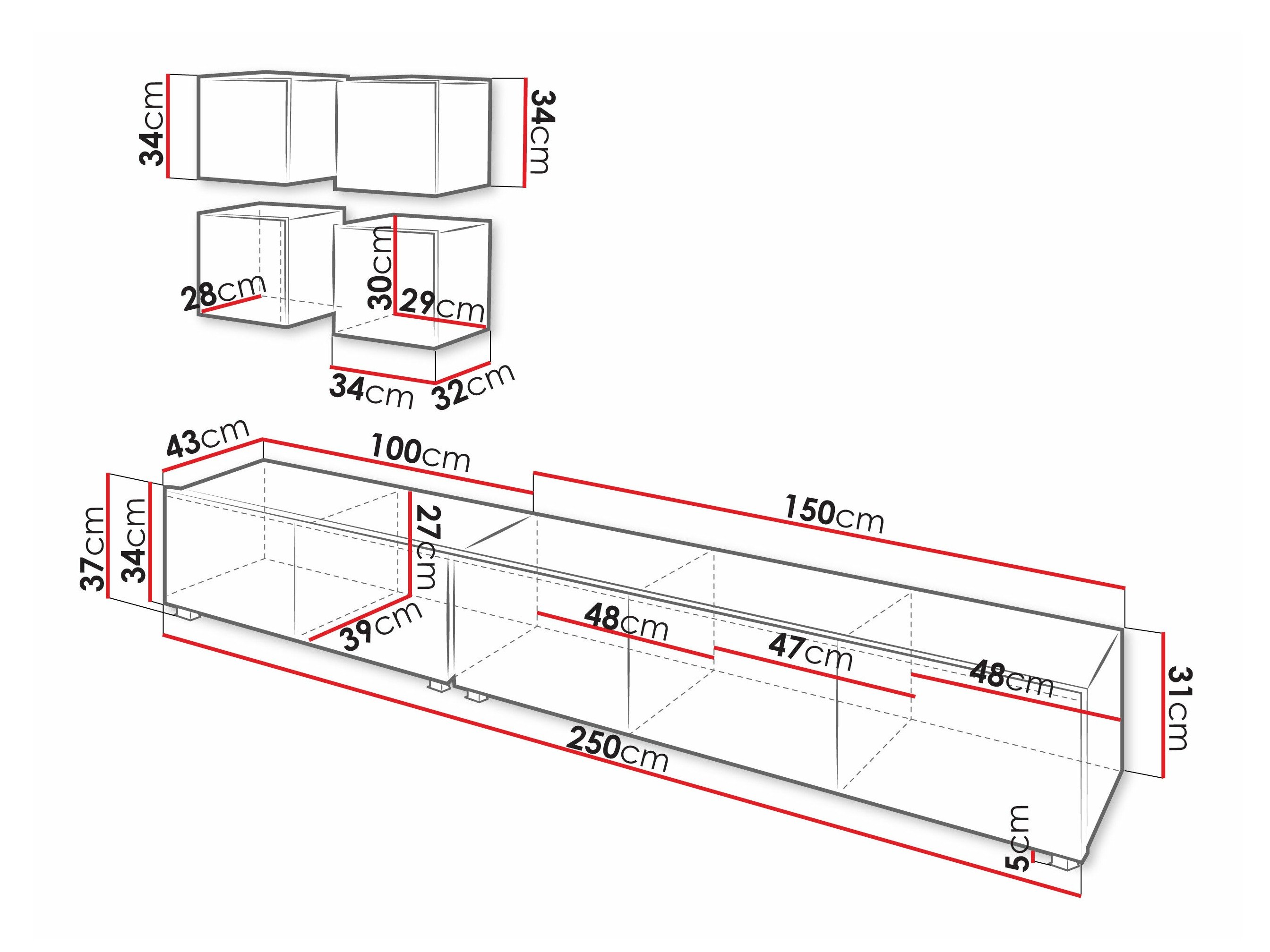 Ensemble de salon Remus XVIII (Blanc + Blanc brillant)
