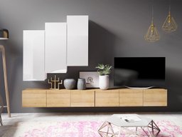 Ensemble de salon Remus XX (Chêne doré + Blanc)