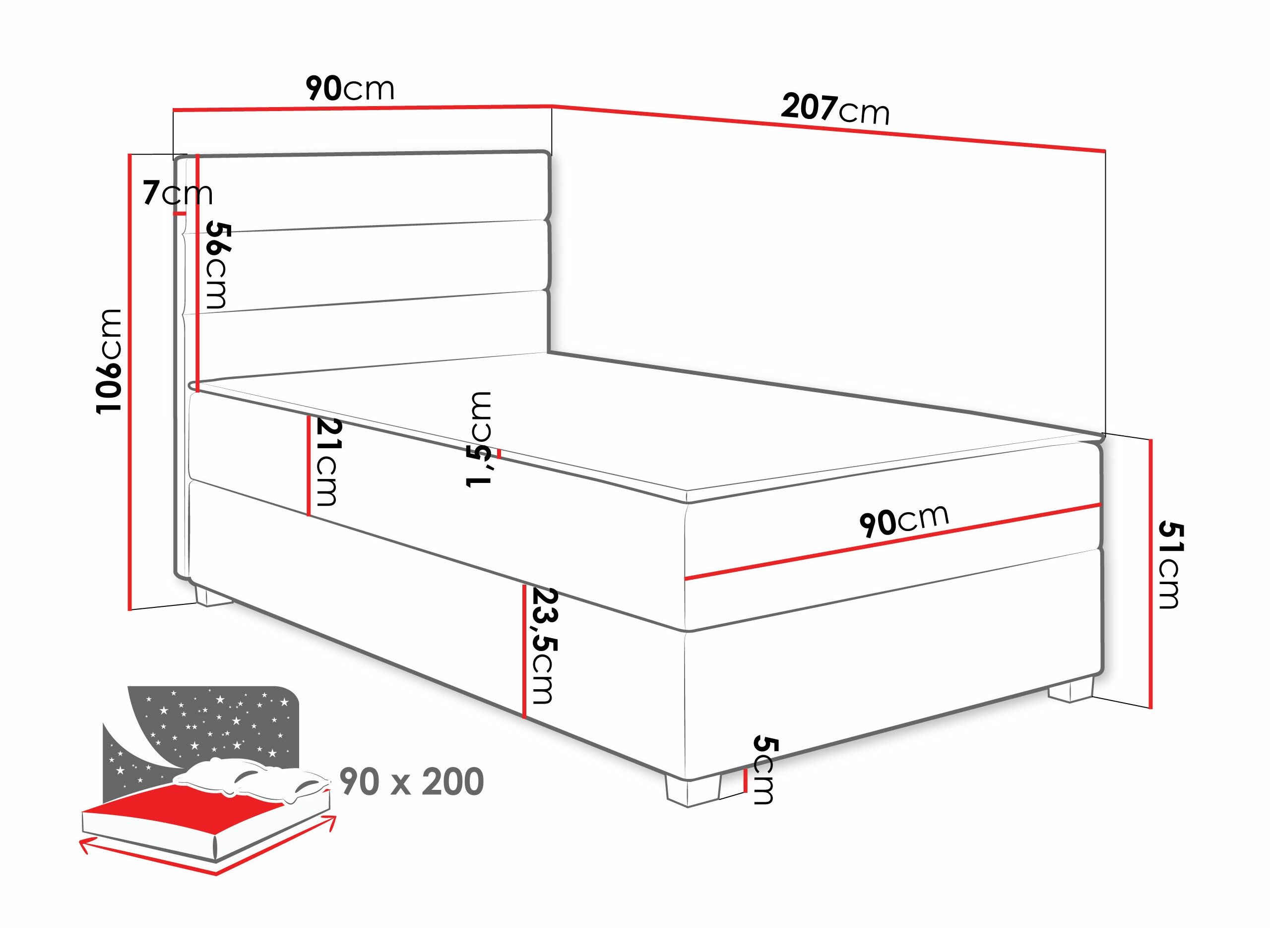 Lit boxspring Delphio (Manila 02)
