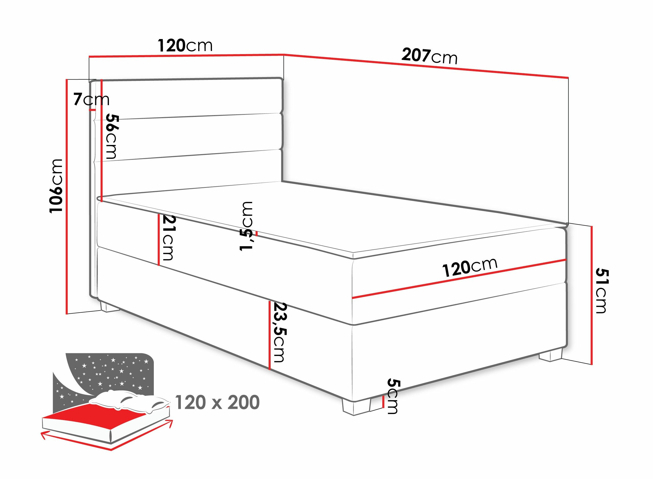 Lit boxspring Delphio (Manila 26)