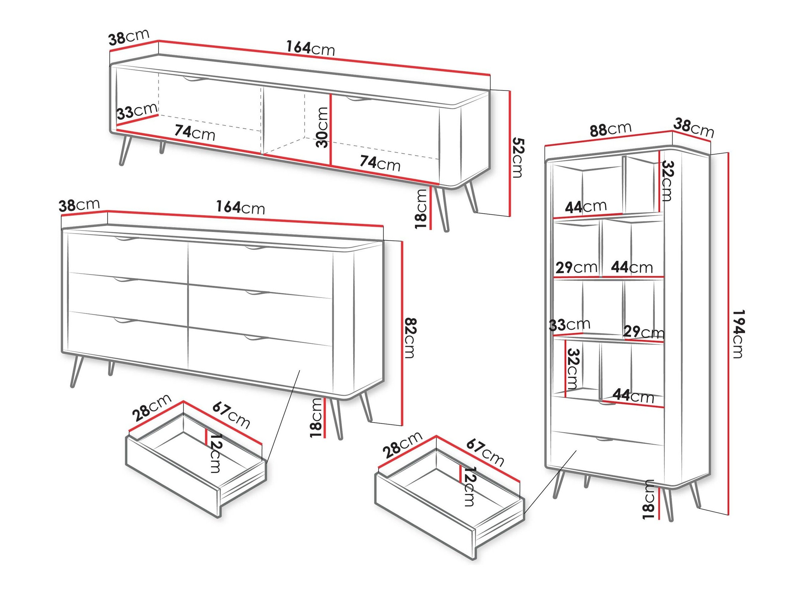 Ensemble de salon Lectum II (Graphite)