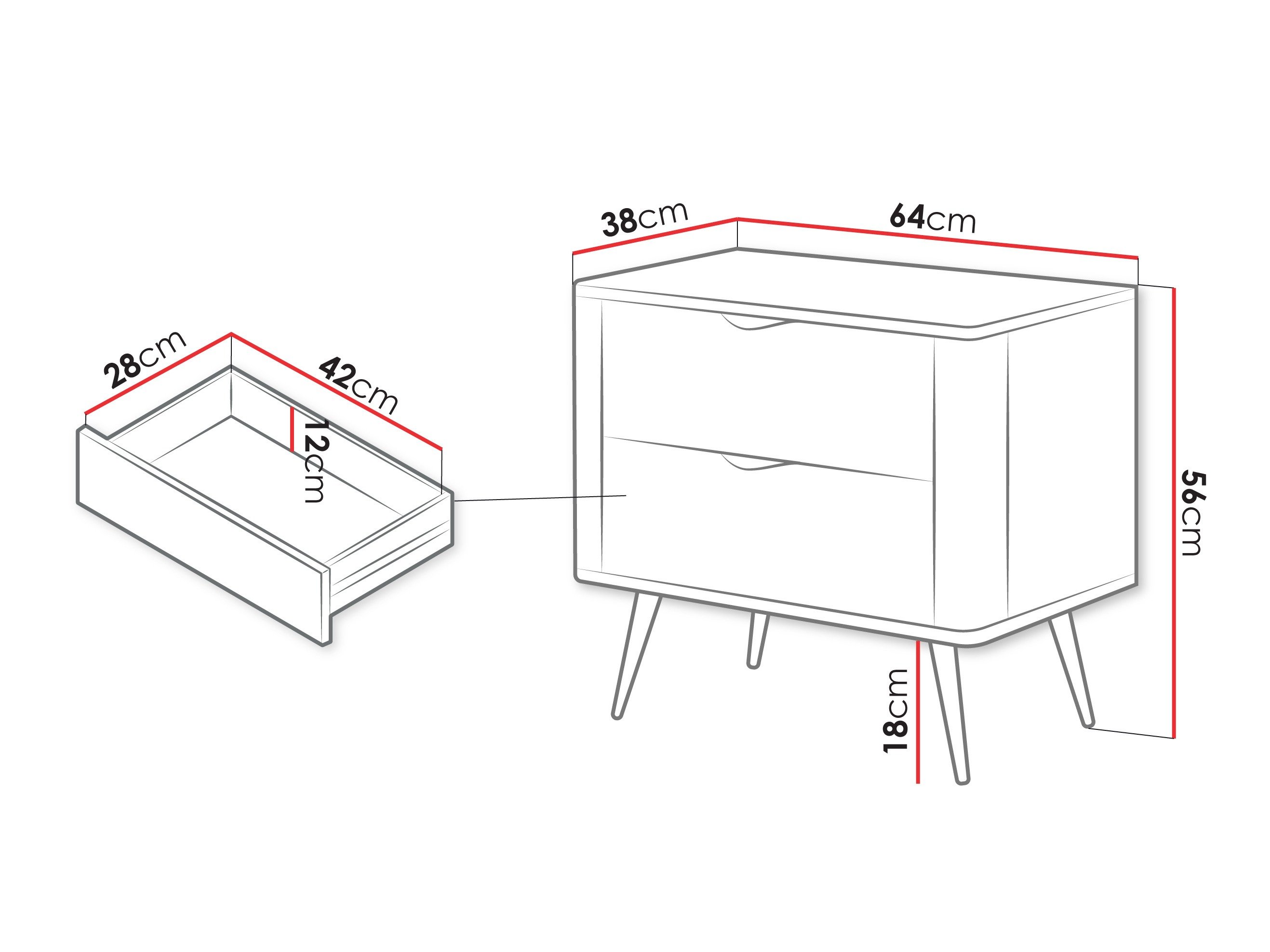 Table de chevet Lectum (Graphite)