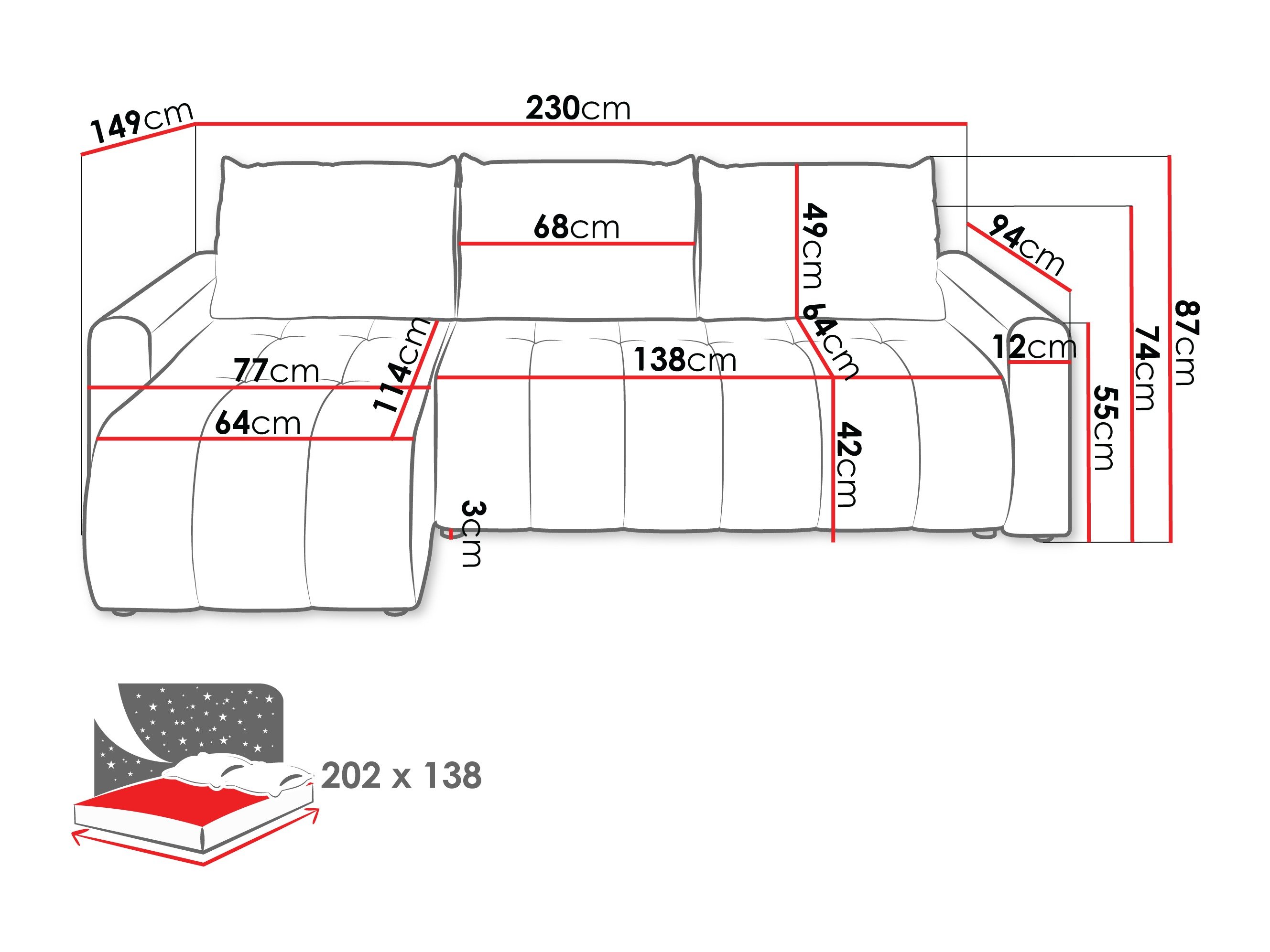 Canapé d'angle Specio (Polo 872)