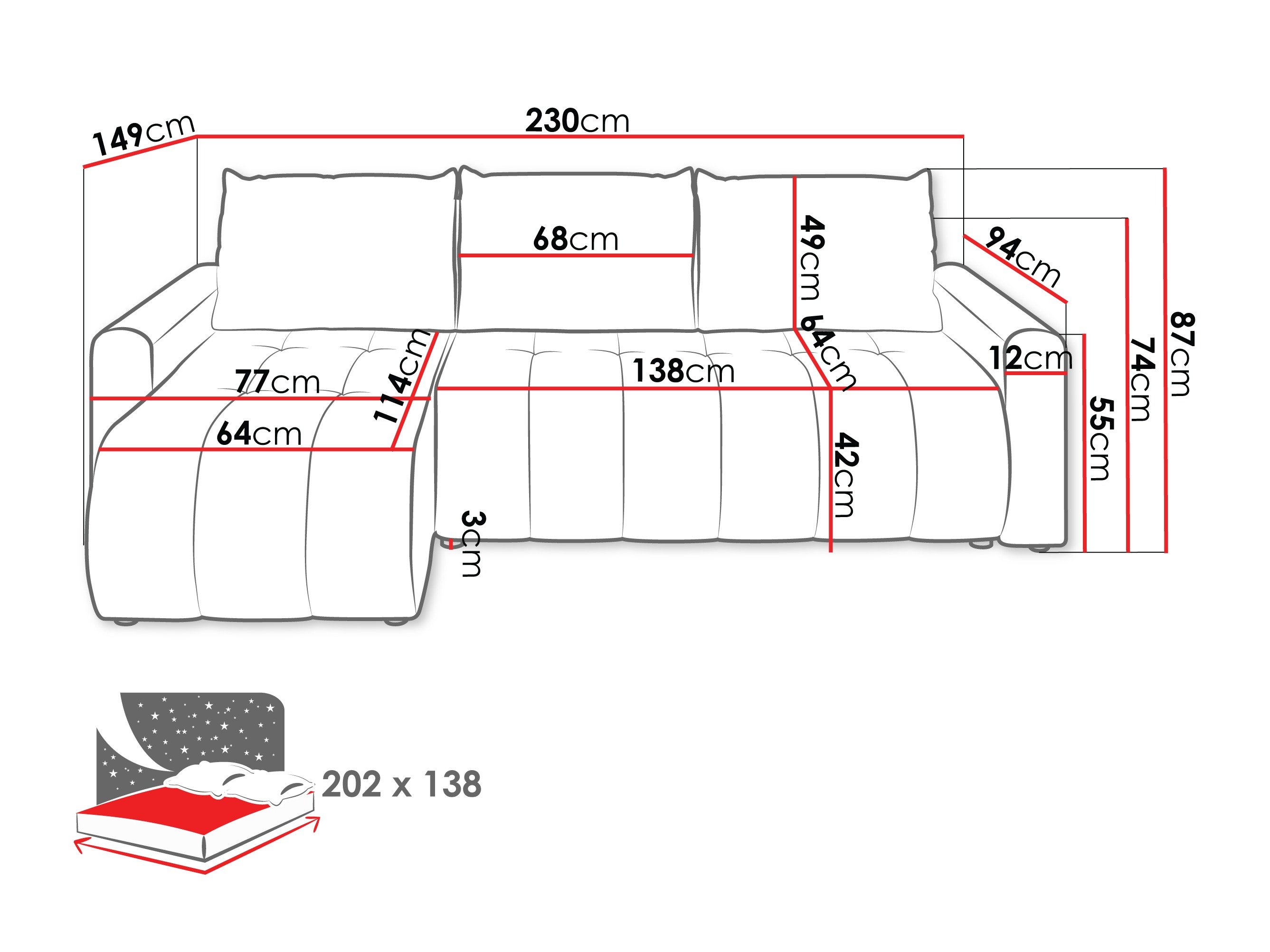 Canapé d'angle Specio (Polo 875)