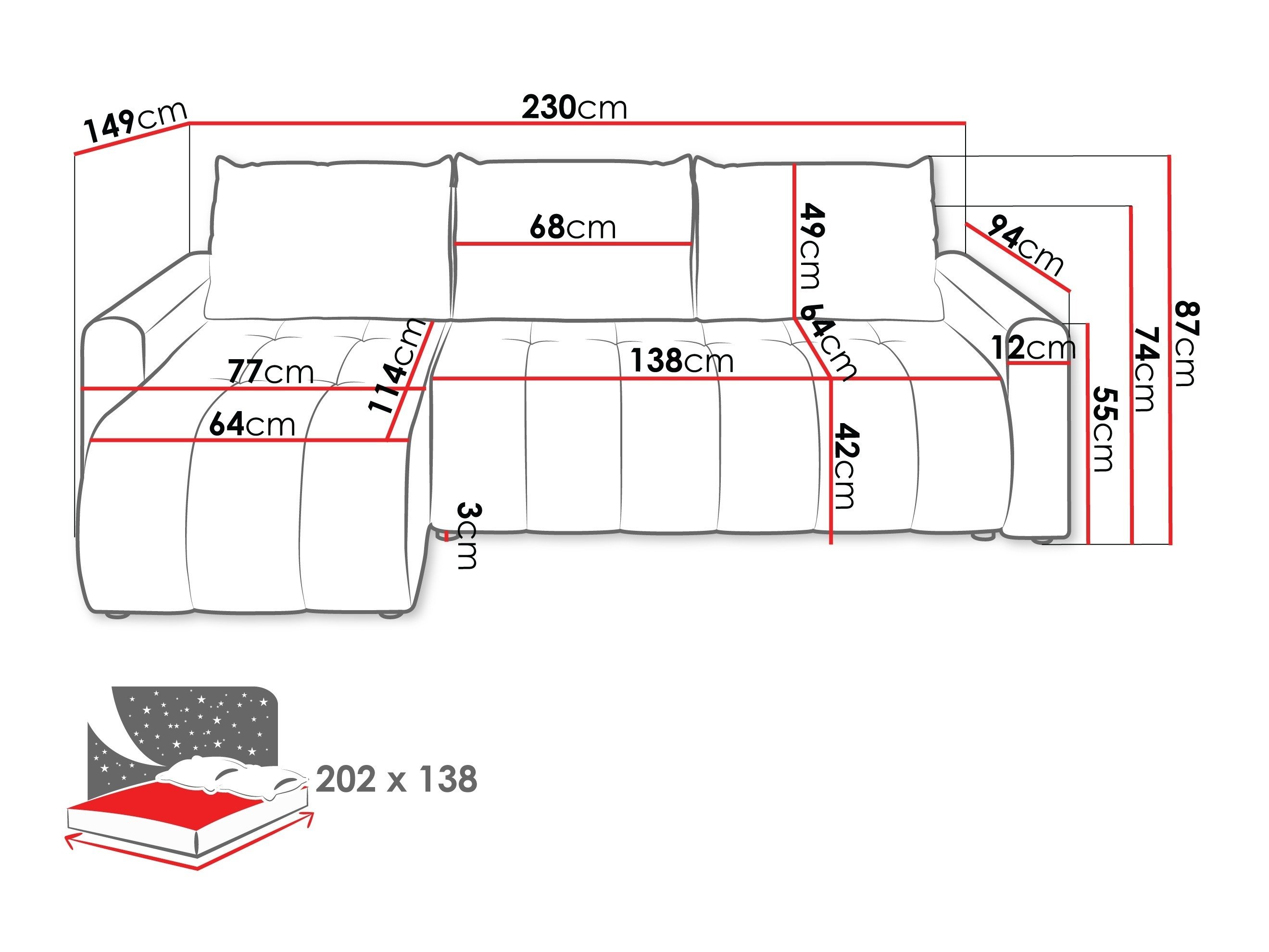 Canapé d'angle Specio (Polo 877)