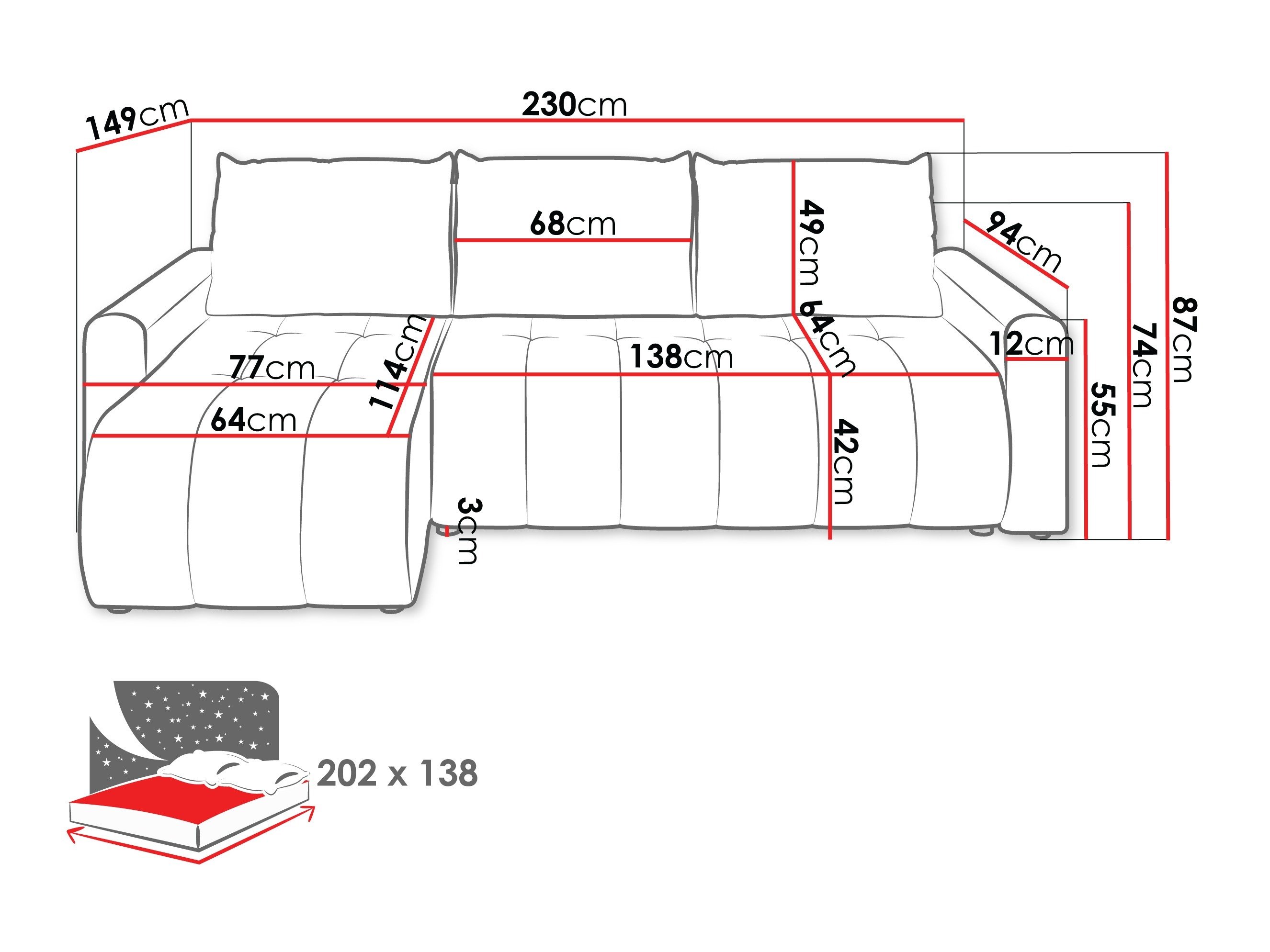 Canapé d'angle Specio (Polo 894)