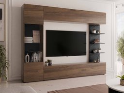 Ensemble de salon Comfivo Animus (Noyer + Marbre noir)