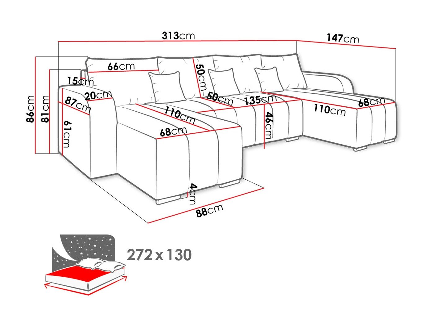 Canapé d'angle Arvada 122 (Lambi 06)