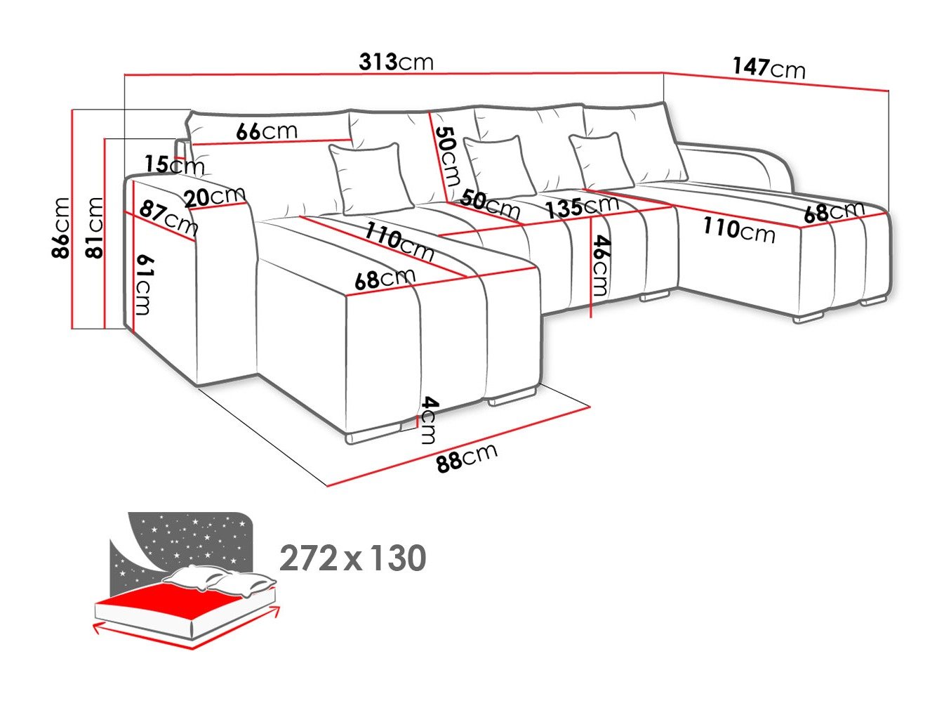 Canapé d'angle Arvada 122 (Lambi 11)