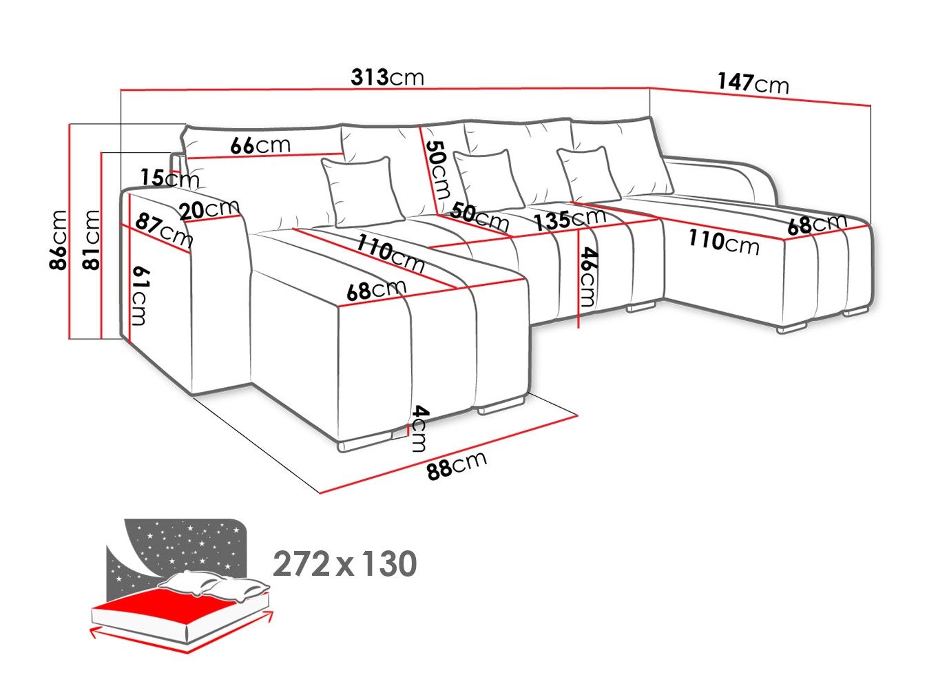 Canapé d'angle Arvada 122 (Lambi 12)