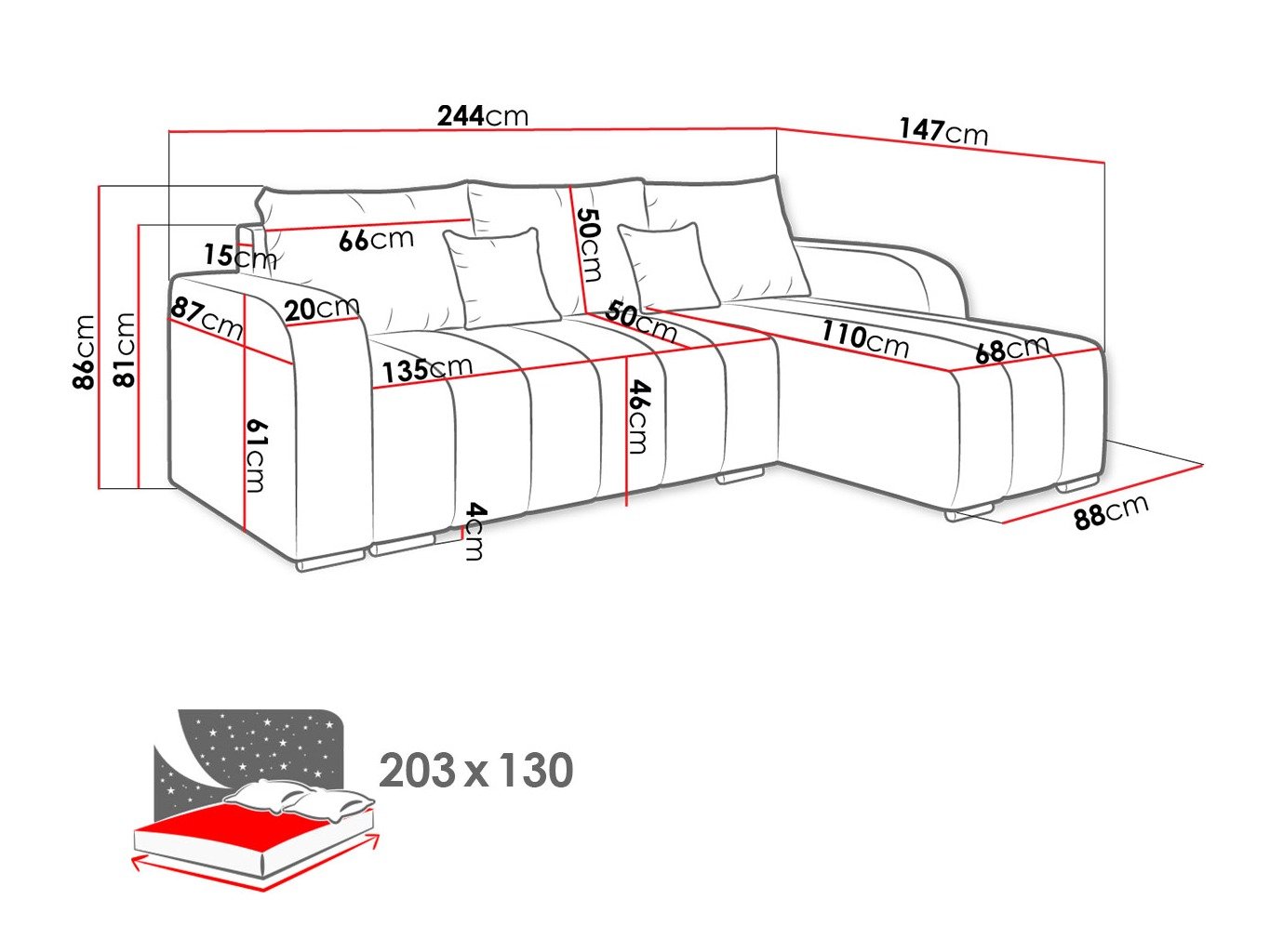 Canapé d'angle Arvada 123 (Lambi 12)