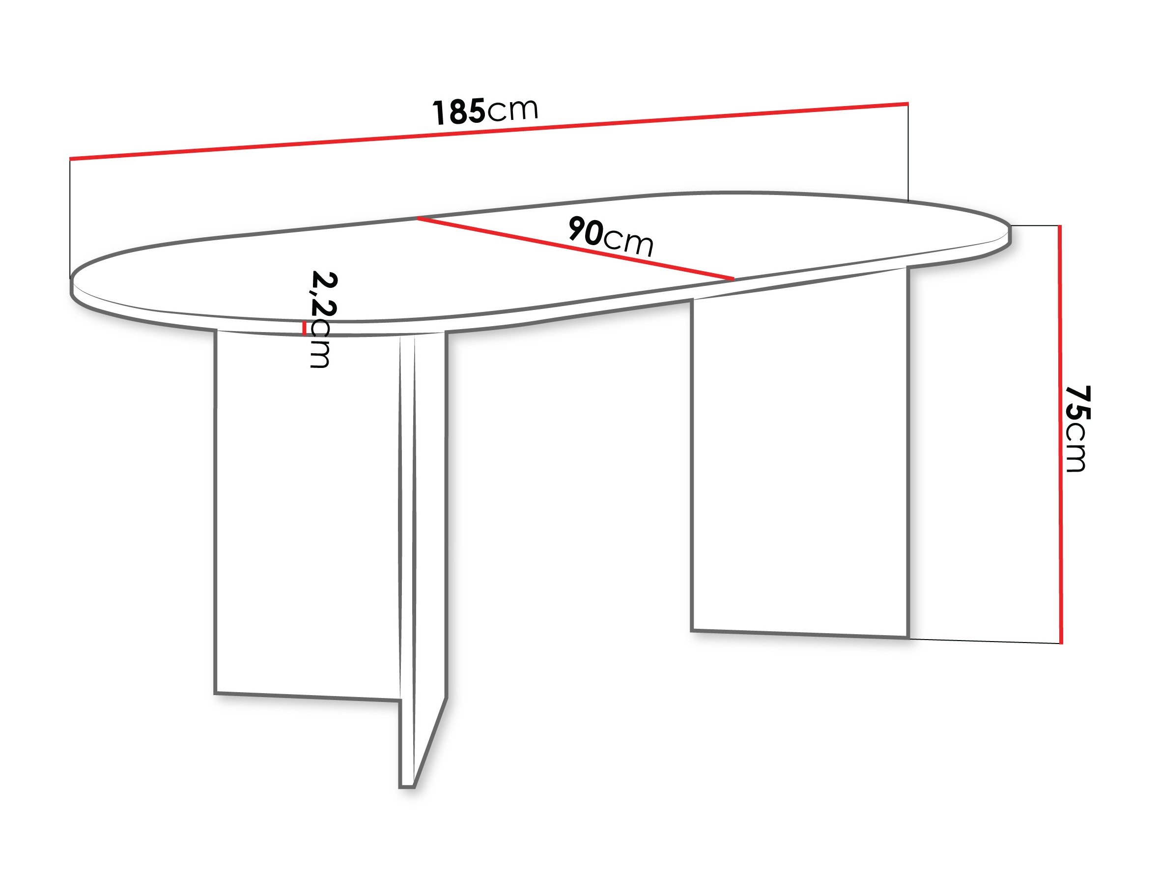 Table Comfivo Fungus (Marbre noir + Noir)