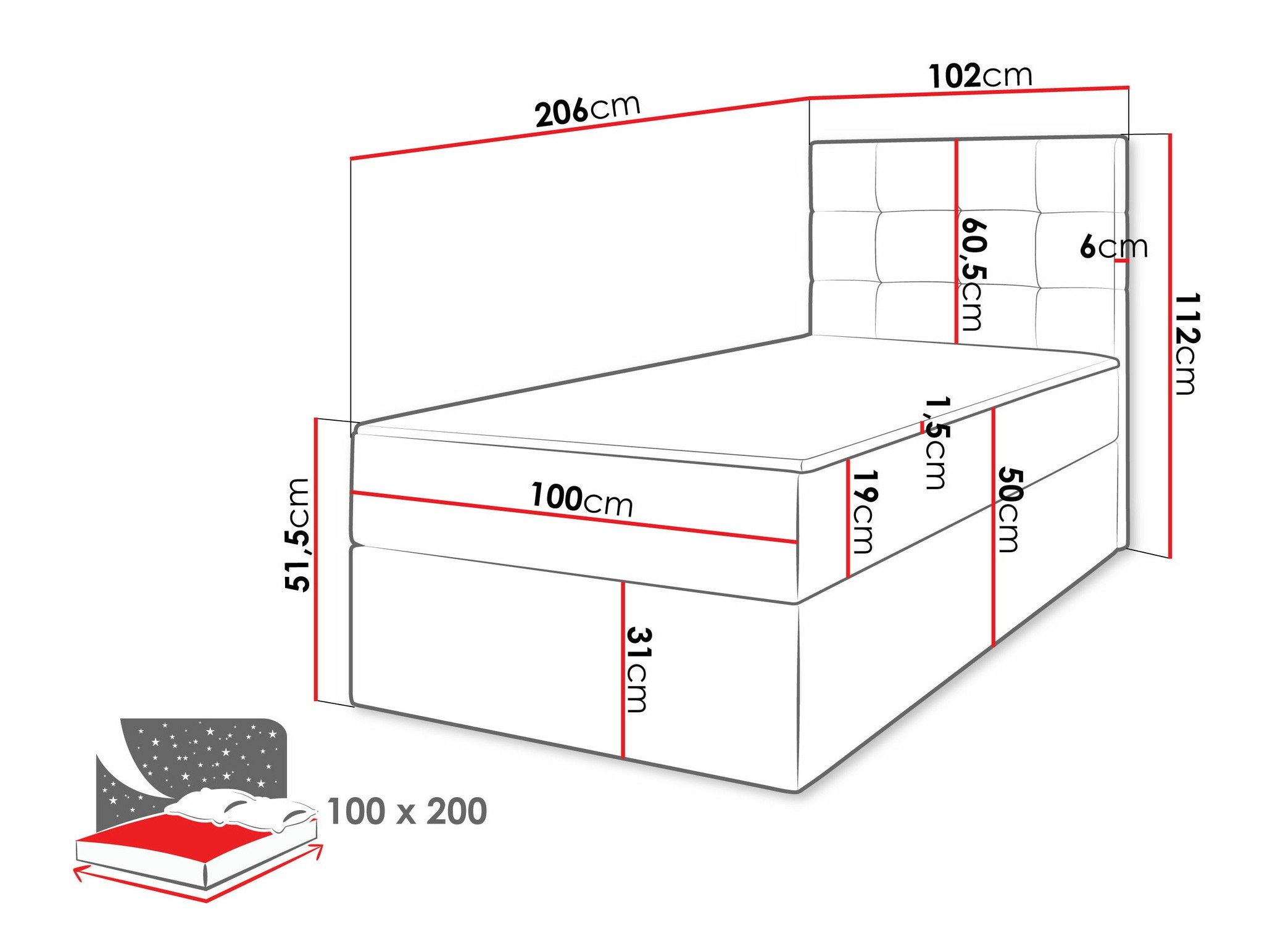 Lit boxspring Comfivo Osculum II (Lambi 03)
