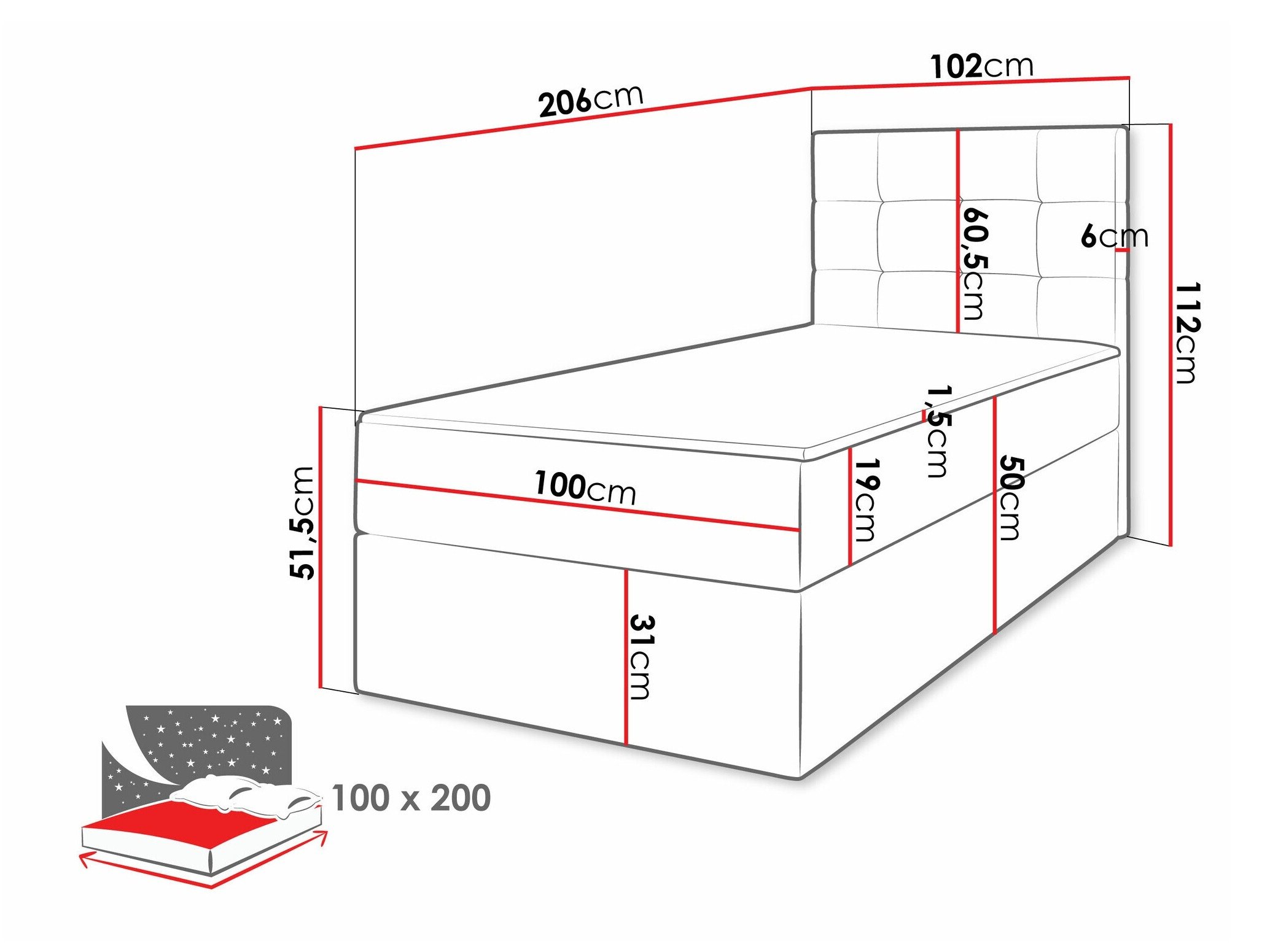 Lit boxspring Comfivo Osculum II (Lambi 04)