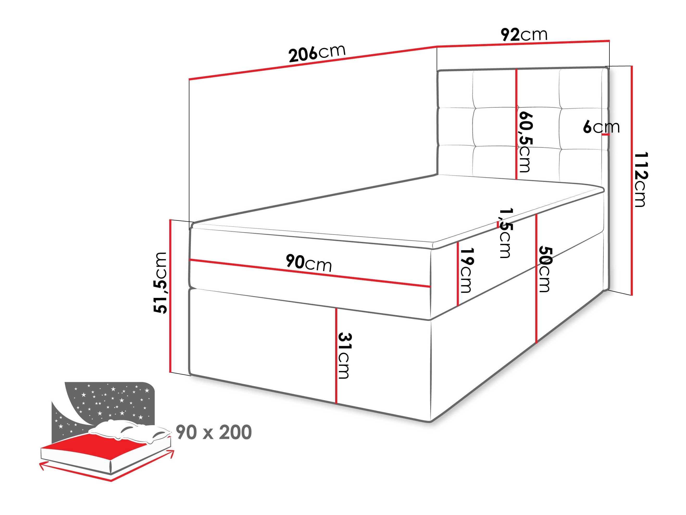 Lit boxspring Comfivo Osculum II (Lambi 06)