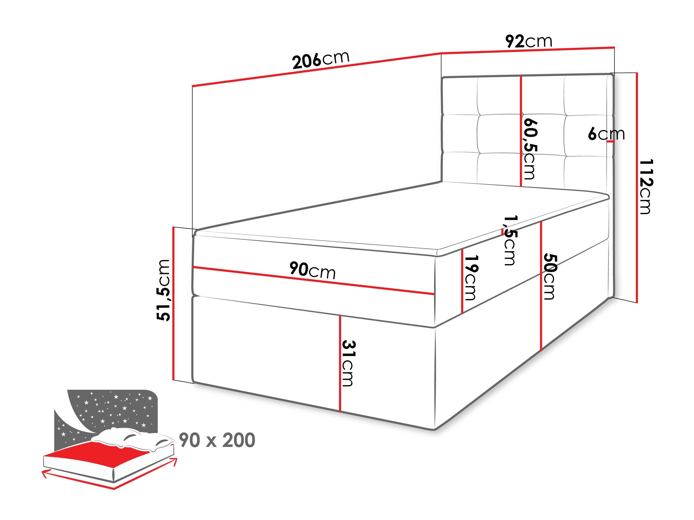 Lit boxspring Comfivo Osculum II (Lambi 08)