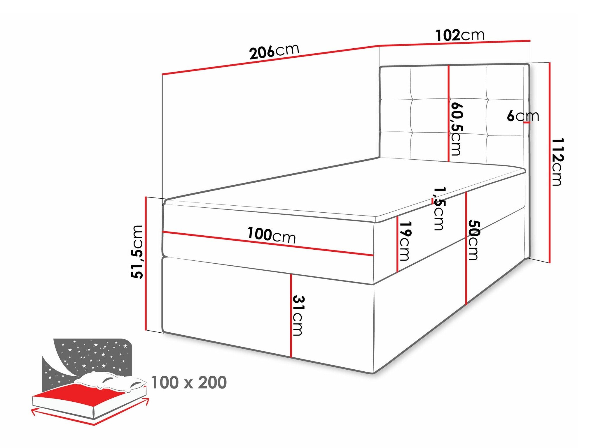Lit boxspring Comfivo Osculum II (Lambi 08)