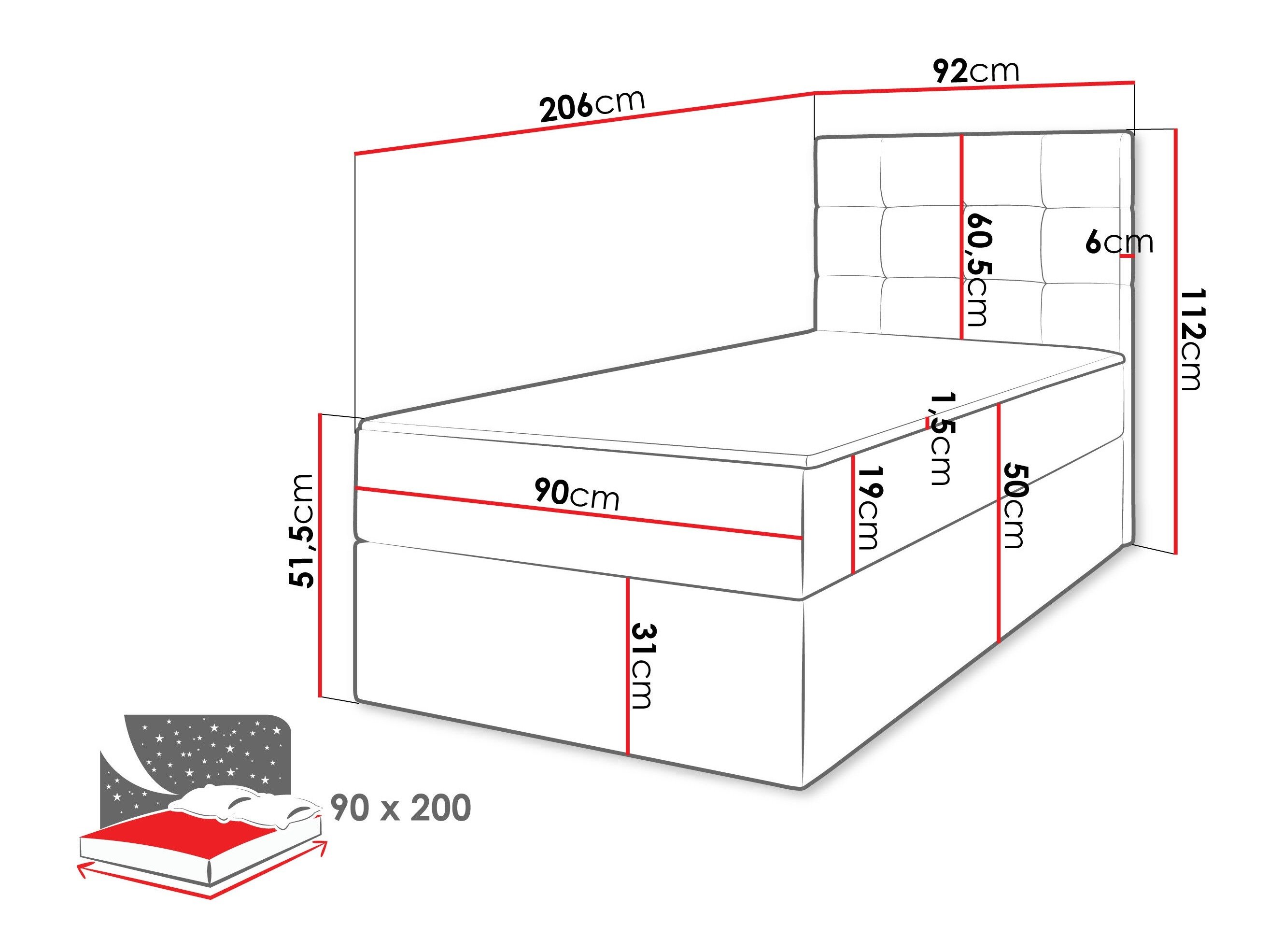 Lit boxspring Comfivo Osculum II (Lambi 11)