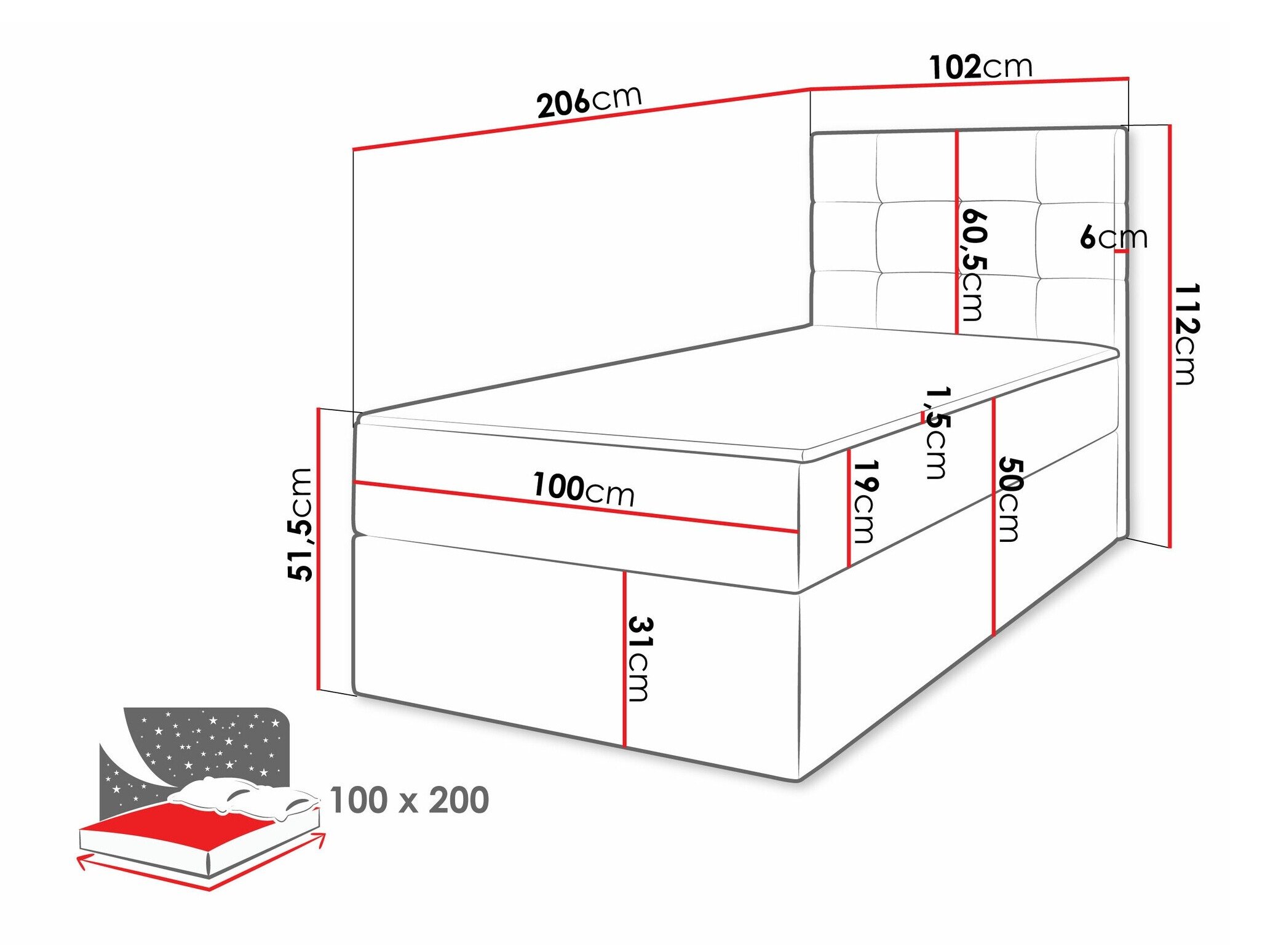 Lit boxspring Comfivo Osculum II (Lambi 12)