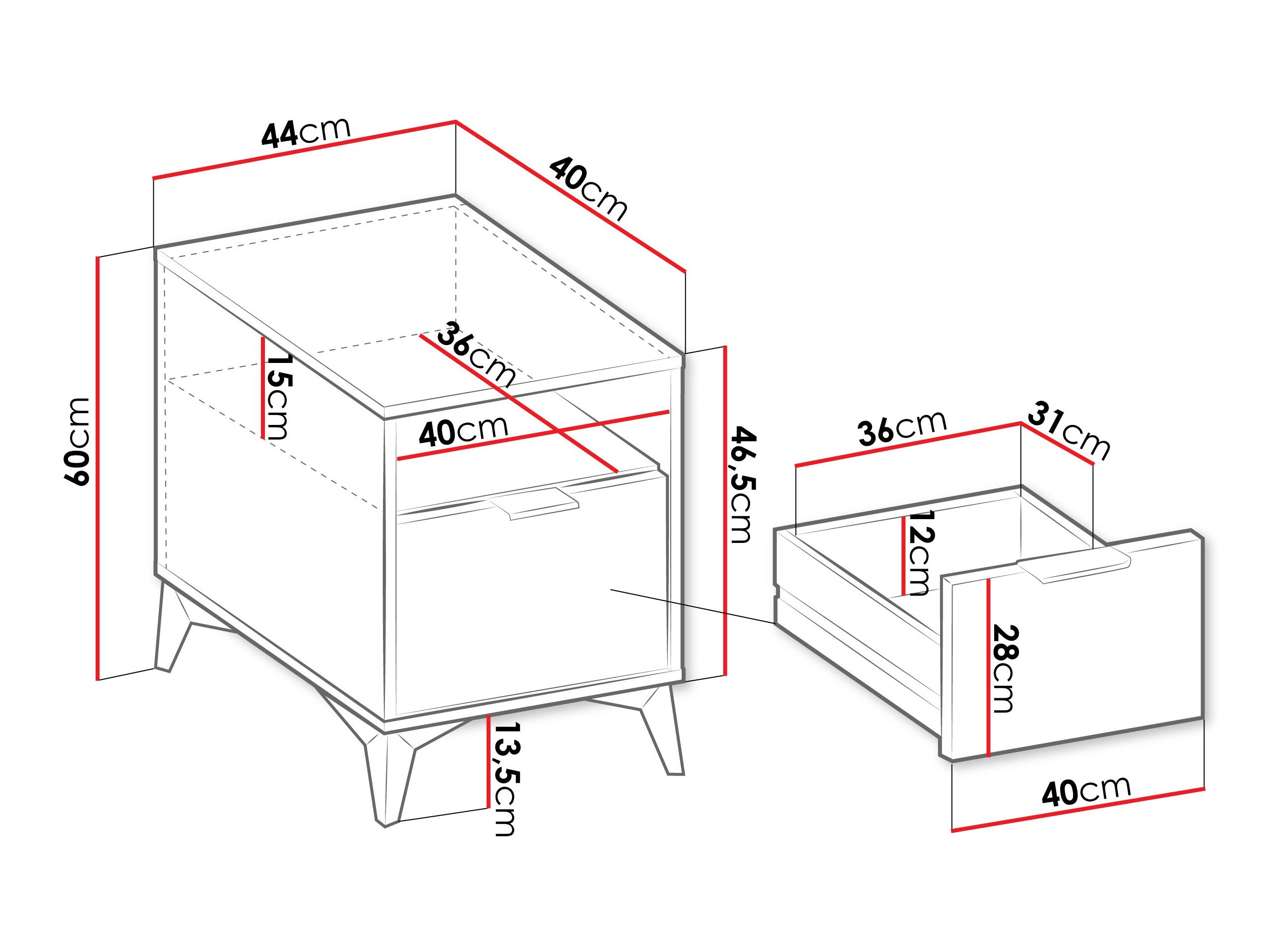 Table de chevet Comfivo Citrus I