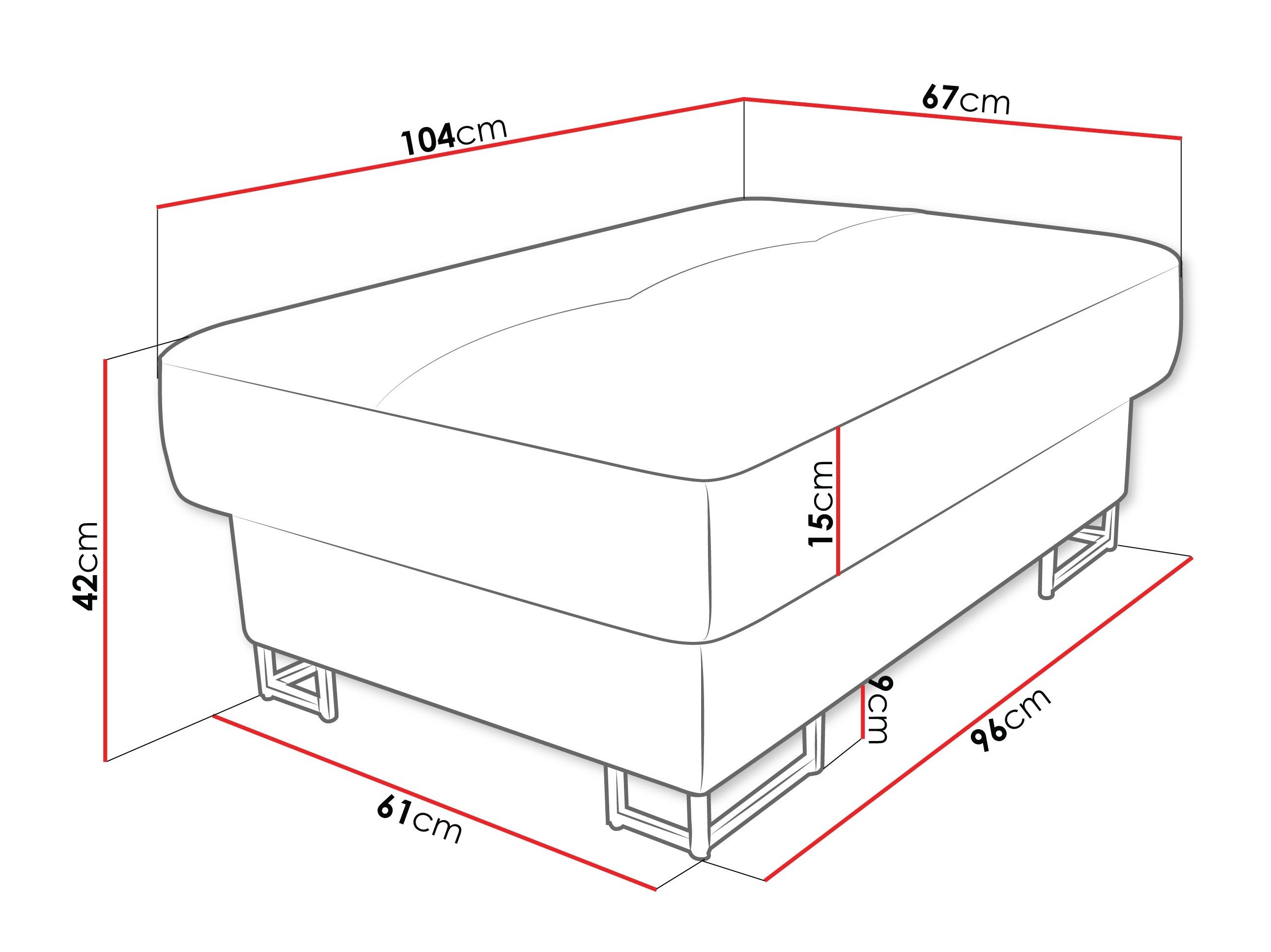Banc rembourré Comfivo Ruta (Lumo 65)