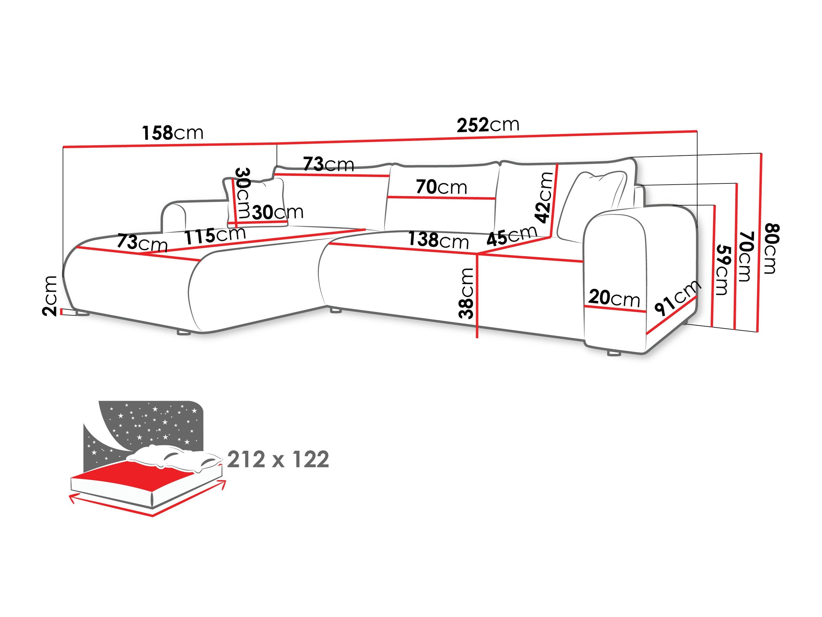 Canapé d'angle Comfivo Labor (Bella 40)