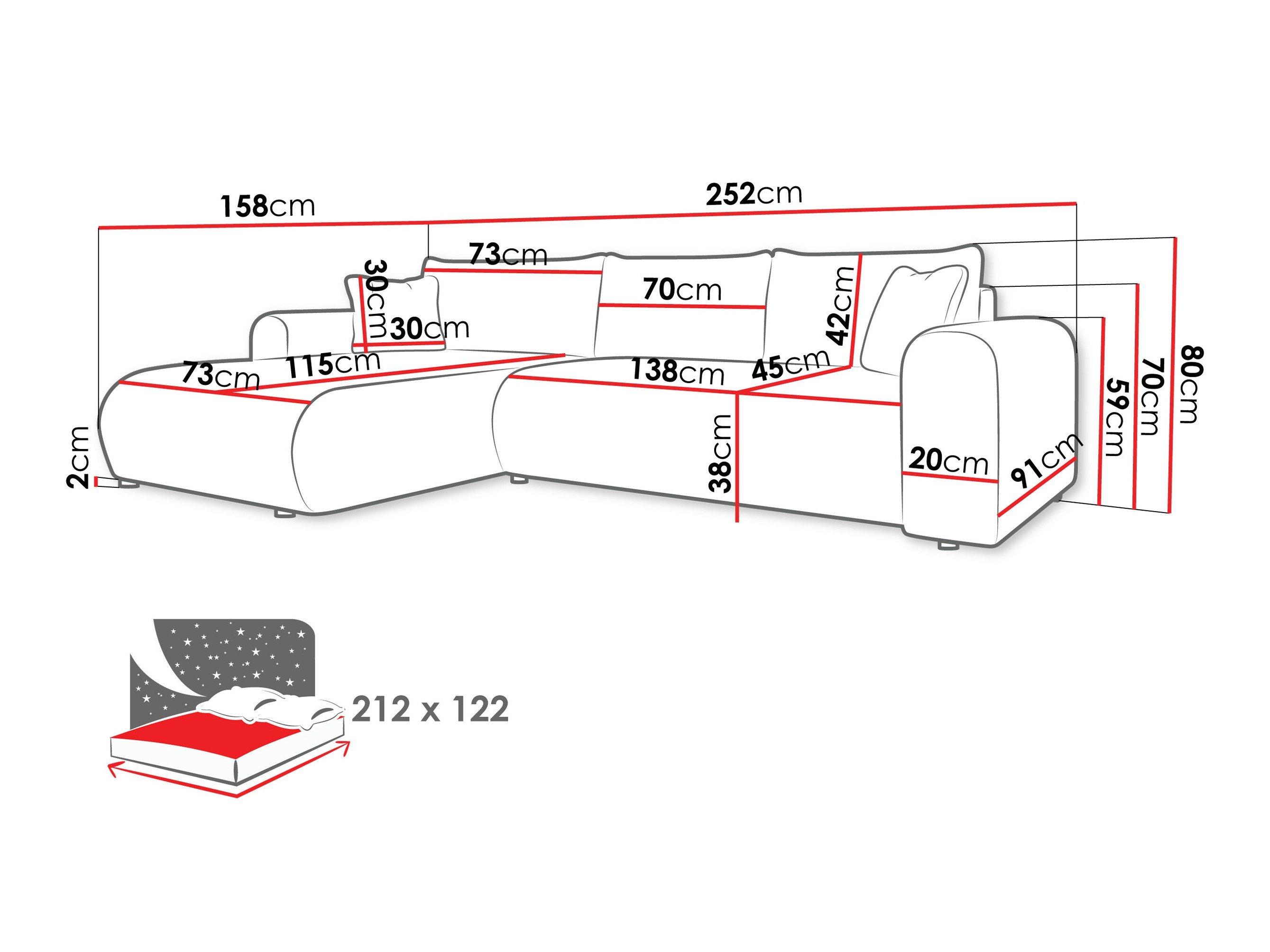 Canapé d'angle Comfivo Labor (Bella 65)