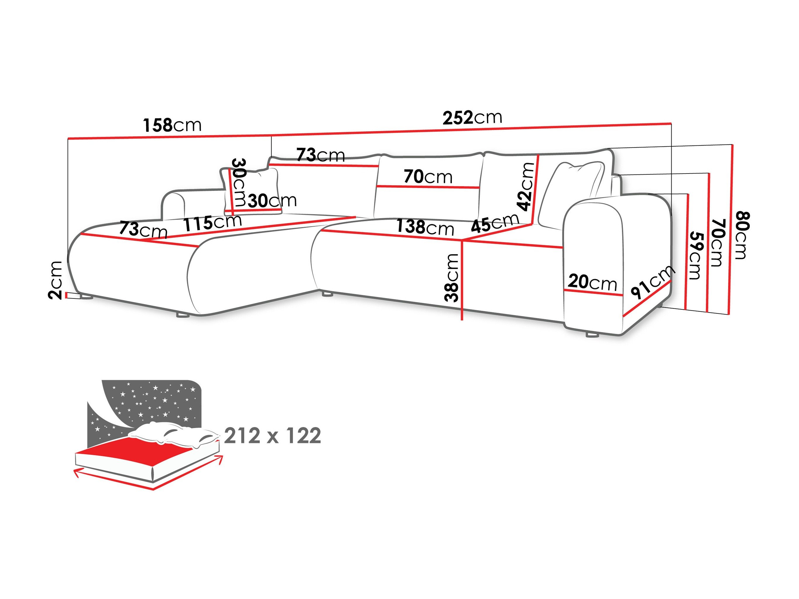 Canapé d'angle Comfivo Labor (Clara 215.10)