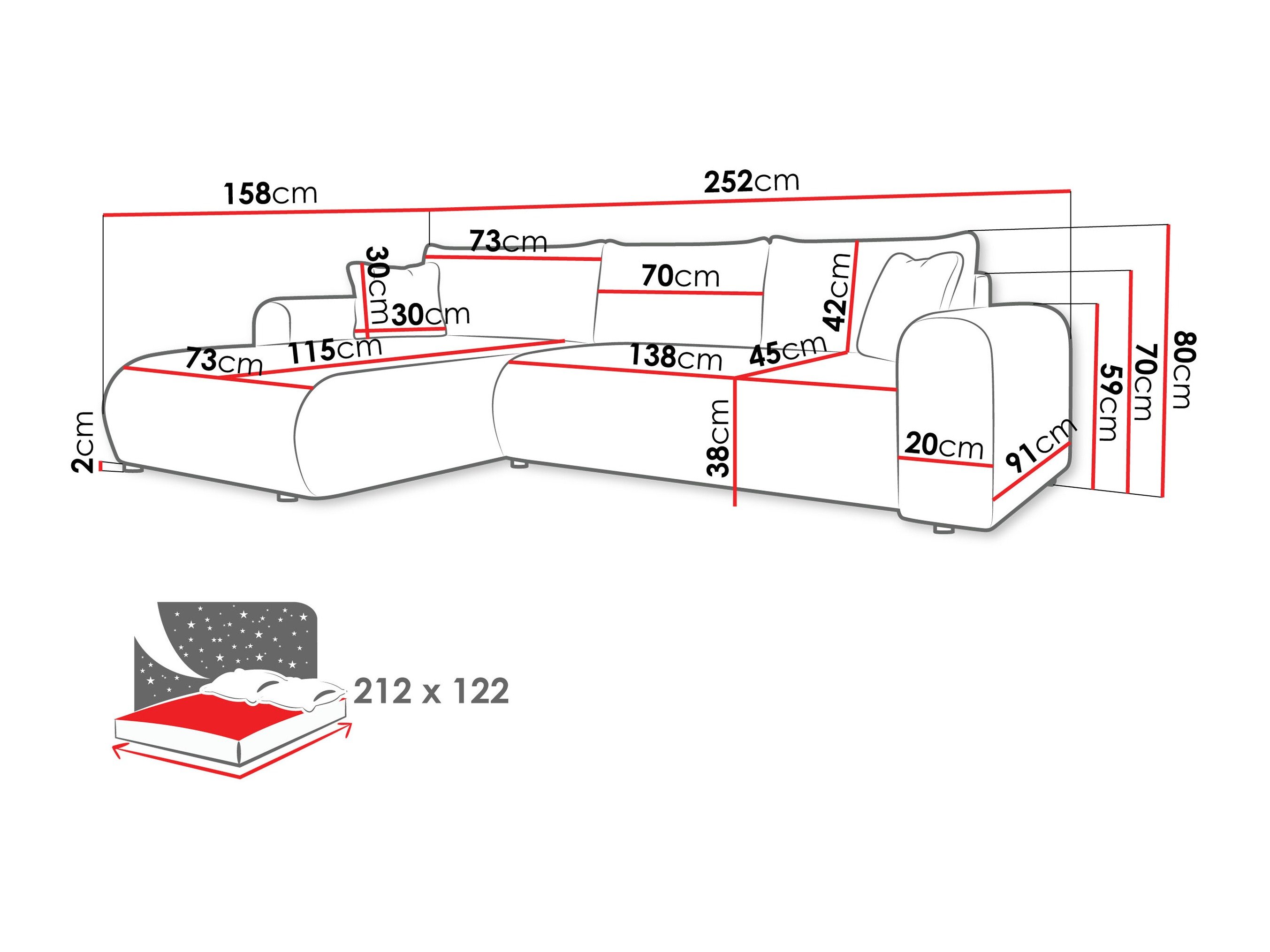 Canapé d'angle Comfivo Labor (Poso 100)