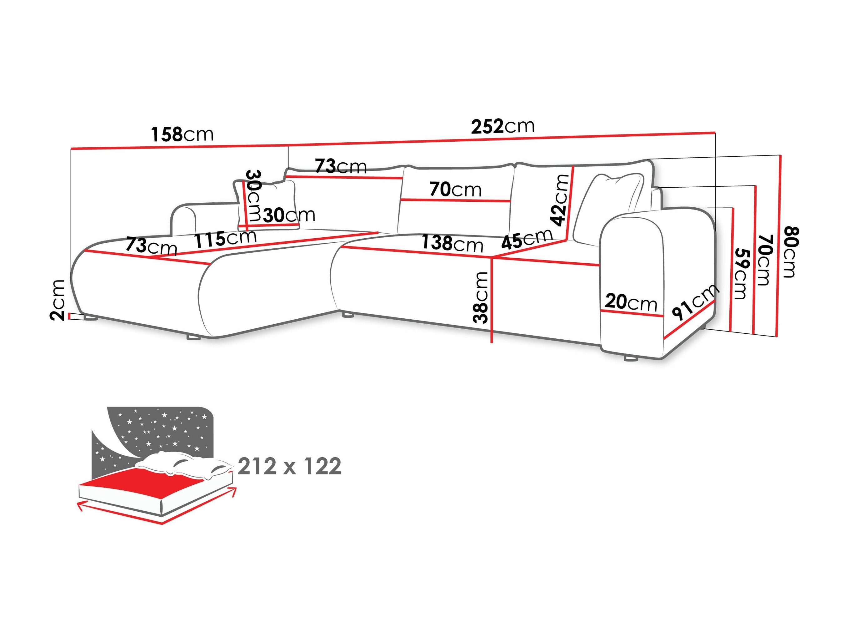 Canapé d'angle Comfivo Labor (Poso 135)