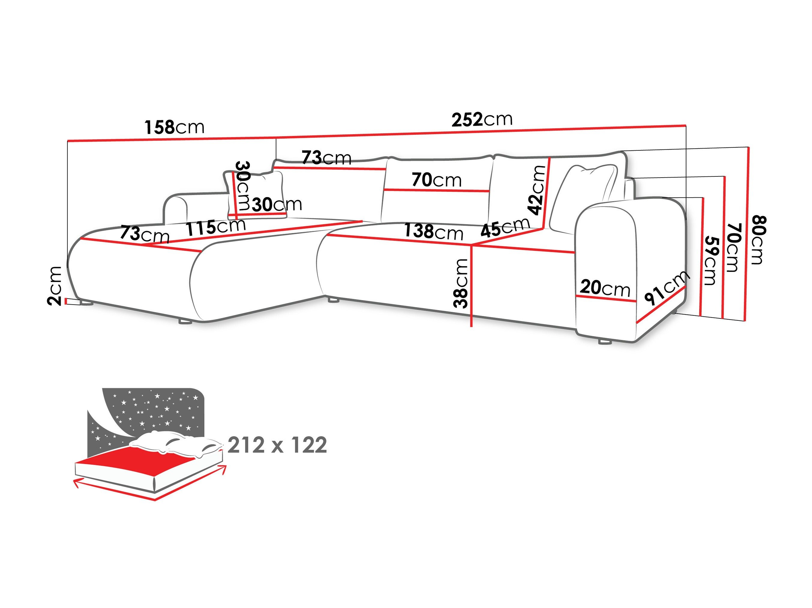 Canapé d'angle Comfivo Labor (Trilla 222.05)