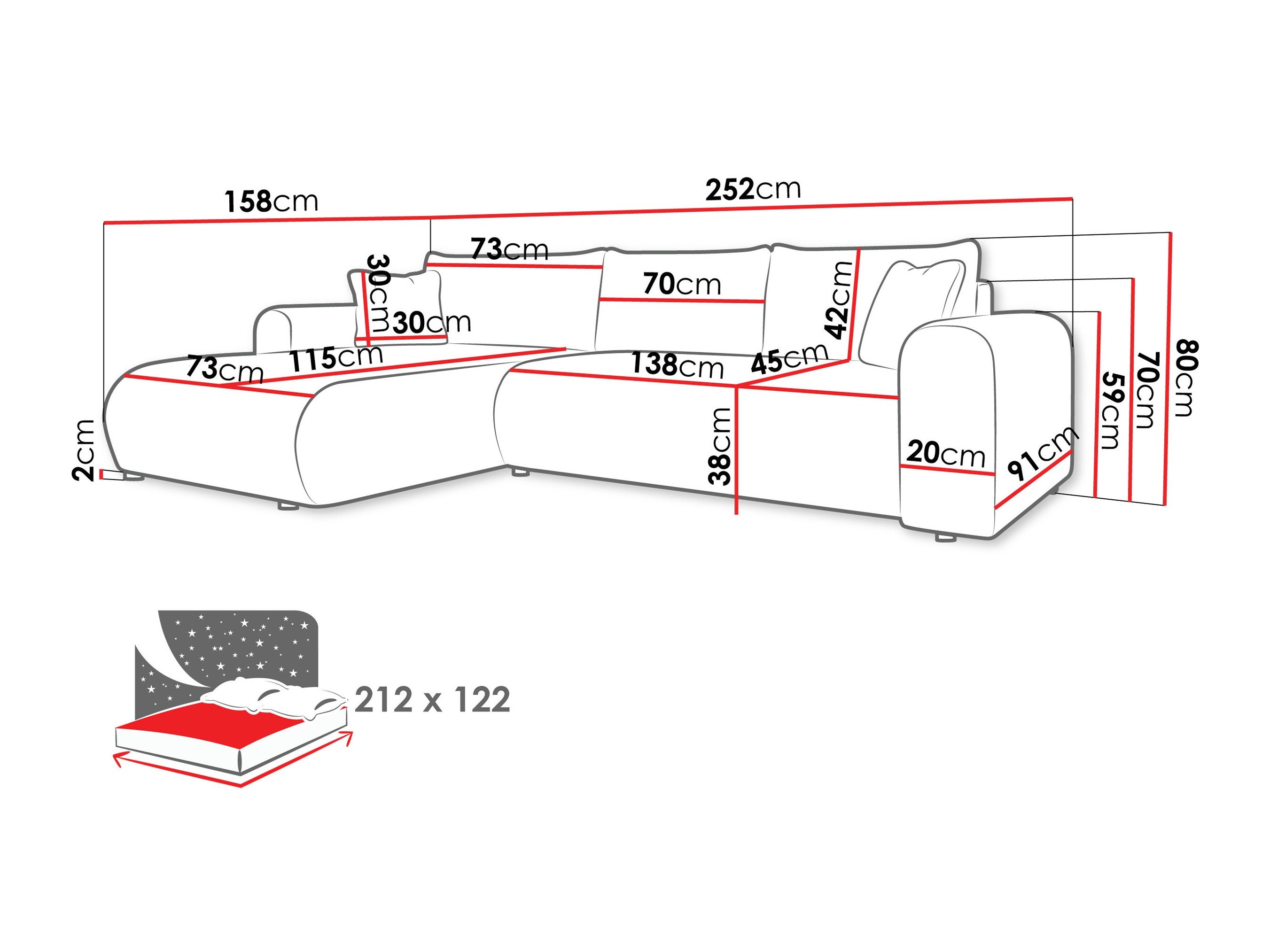 Canapé d'angle Comfivo Labor (Wave 15)